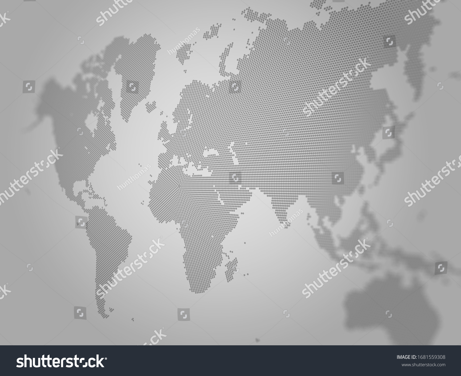 3d Perspective World Map Bitmap Illustration Stock Illustration ...