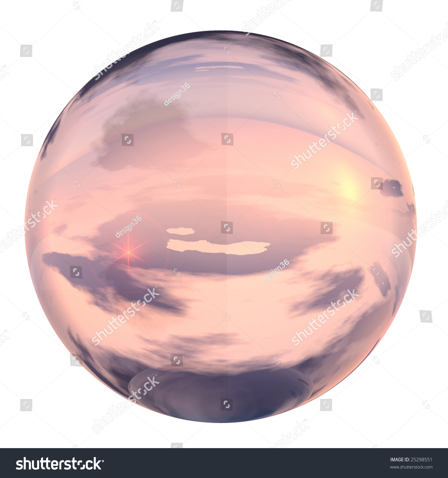 3d Pink Glass Sphere Isolated On White Background,Ideal For 3d Symbols ...