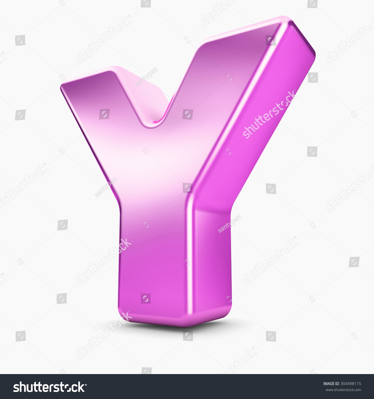 3d Pink Purple Metal Letter Y Isolated White Background Stock Photo ...