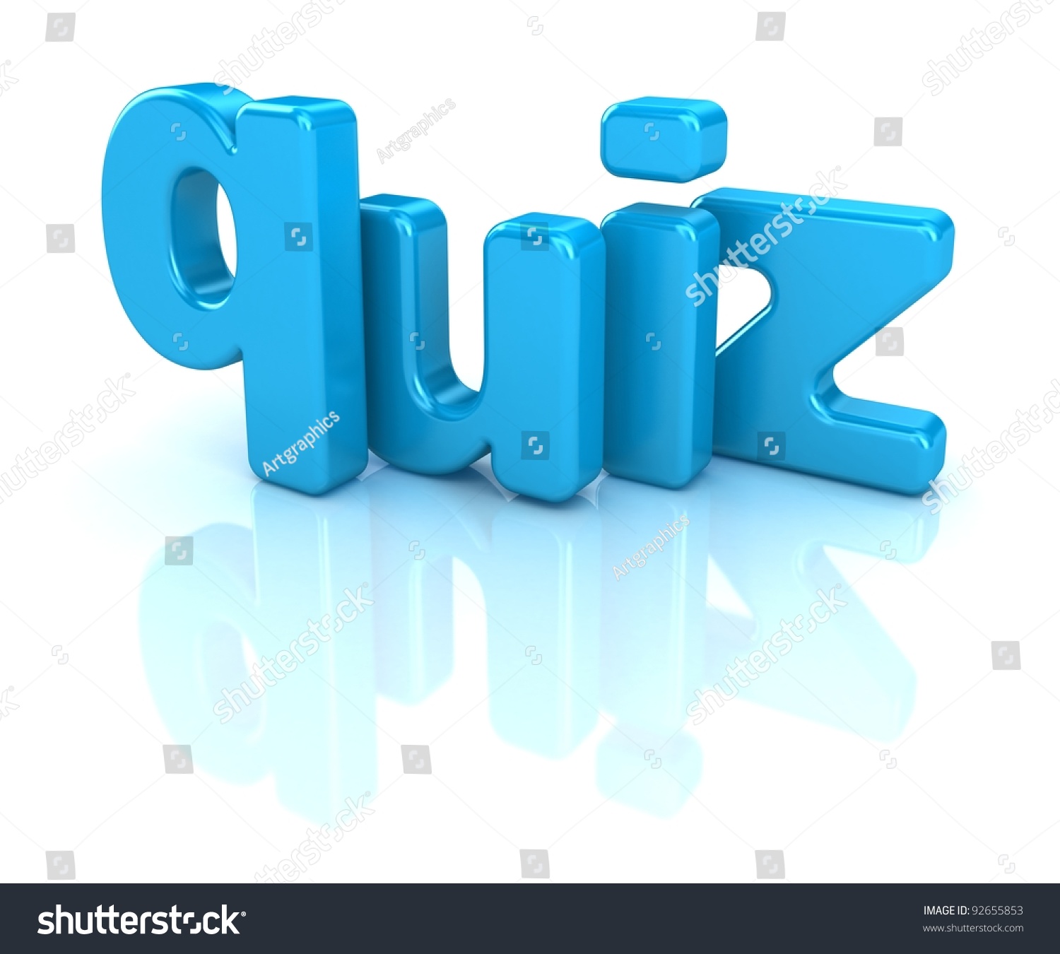 3d Quiz Text On White Background Stock Illustration 92655853