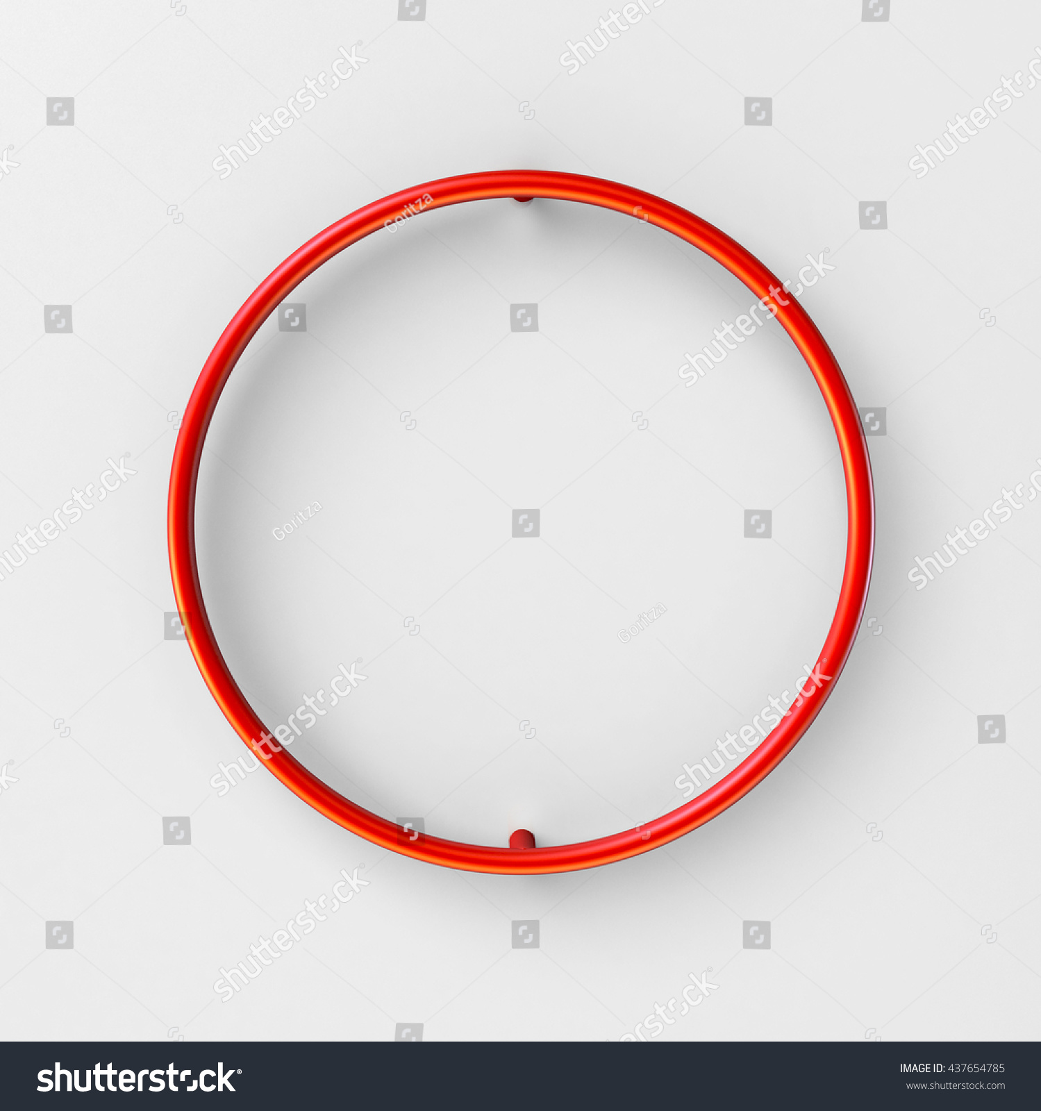 3d realistic RED Wire Font with soft shadows. Letter O. 3d rendering isolated on