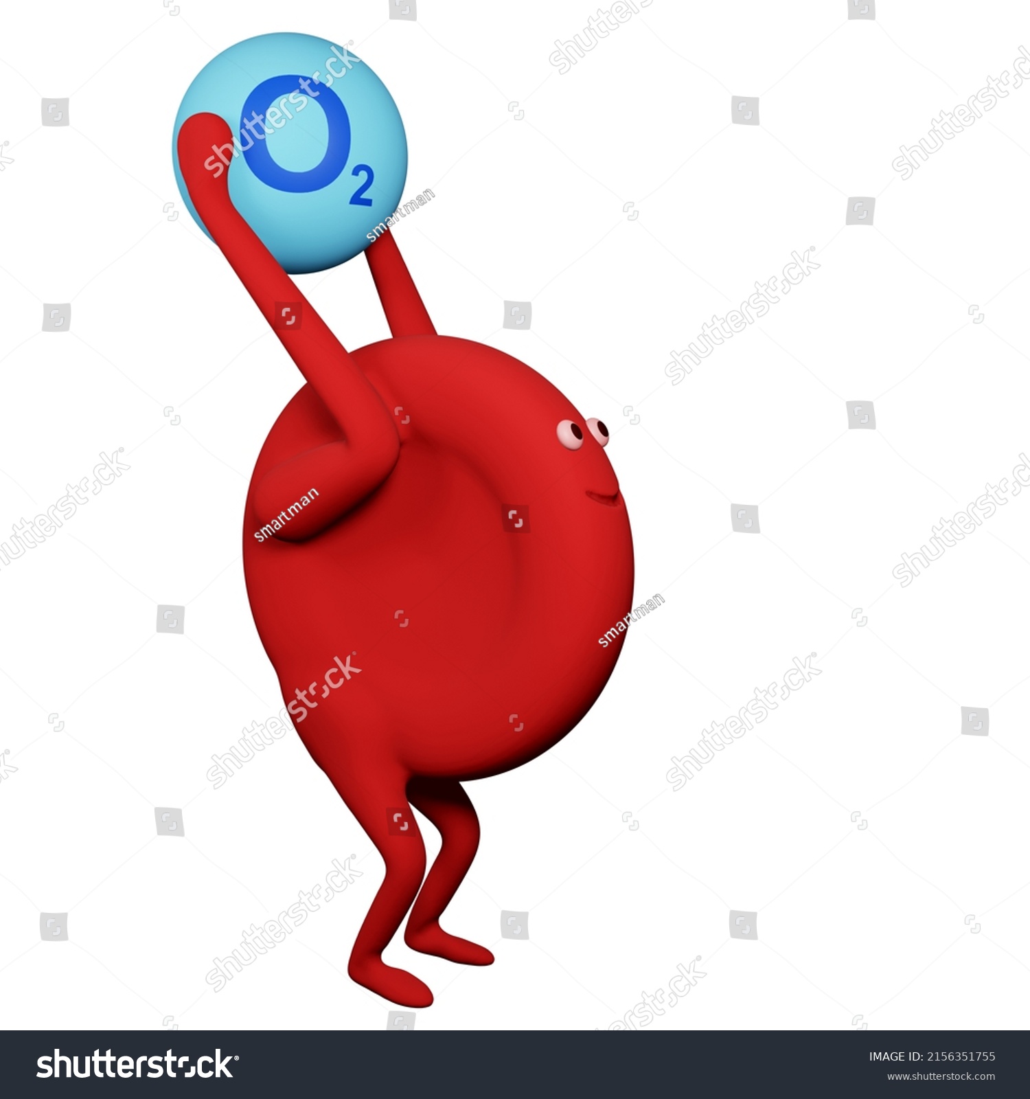 3d Red Blood Cell Carrying Oxygen Stock Illustration 2156351755 ...