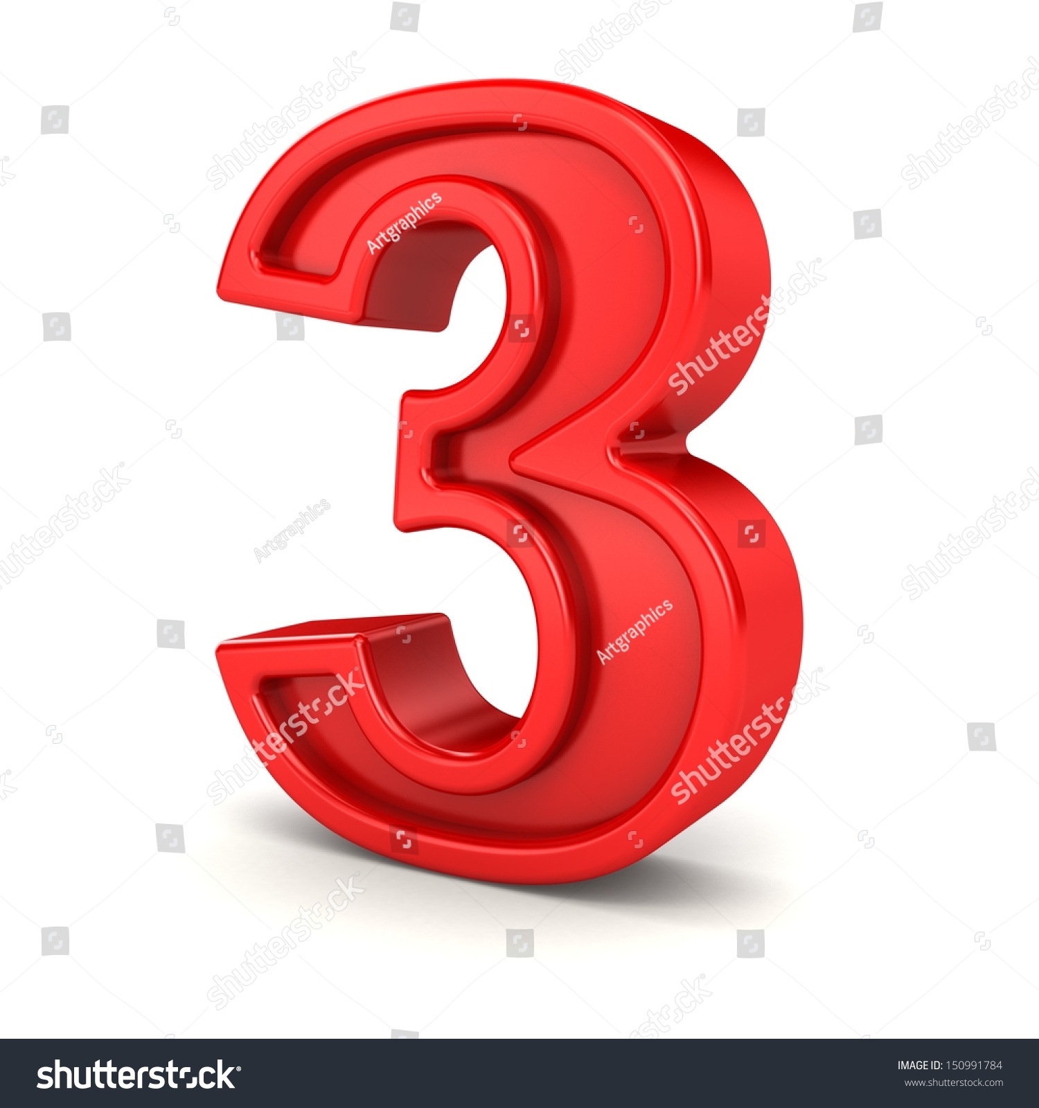 3d Red Number 3 Stock Illustration 150991784 | Shutterstock