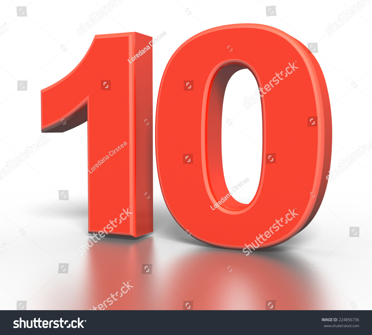 3d Red Number Collection - 10 Stock Photo 224856736 : Shutterstock