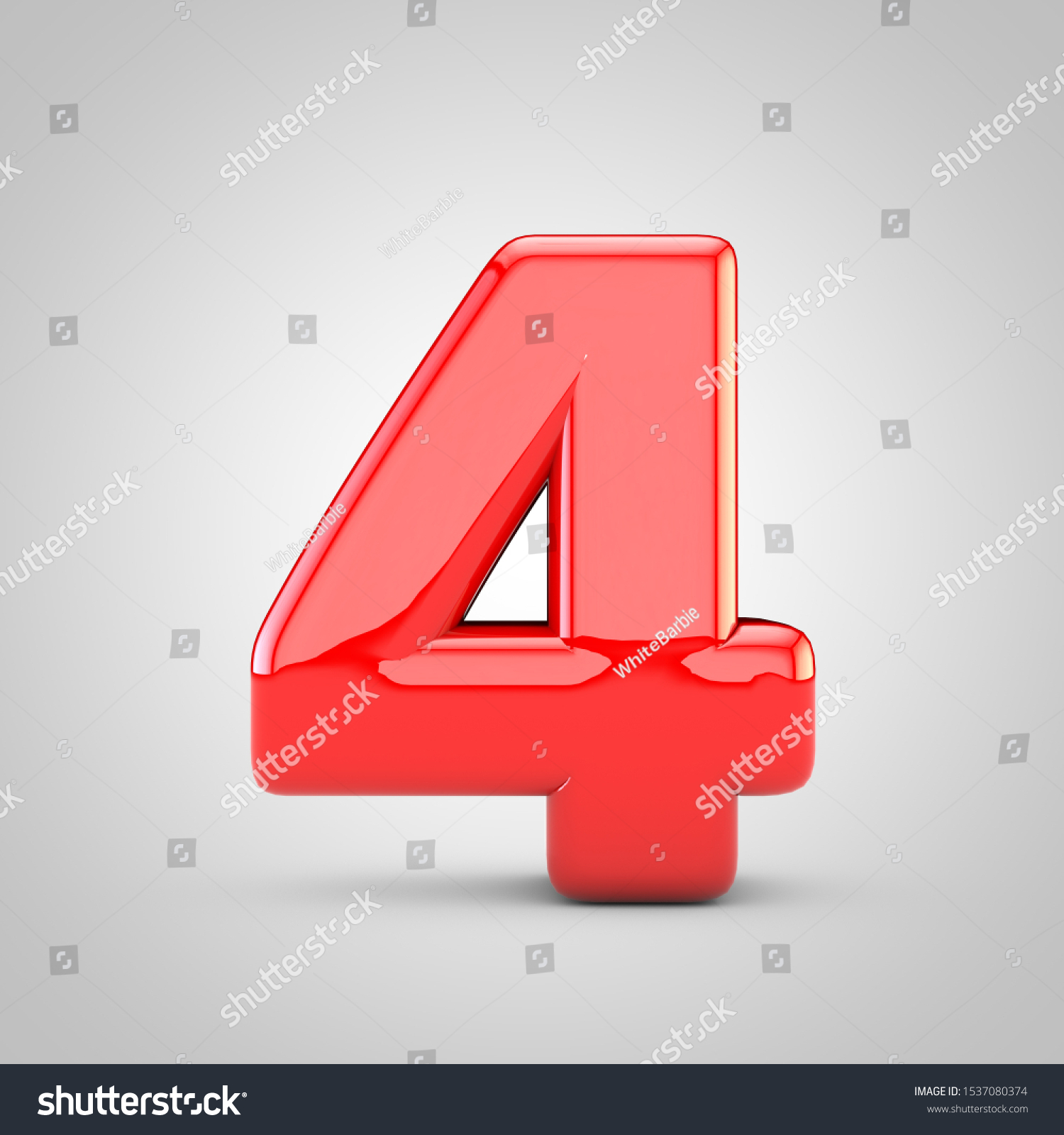 3d Red Number 4 Isolated White Stock Illustration 1537080374 | Shutterstock