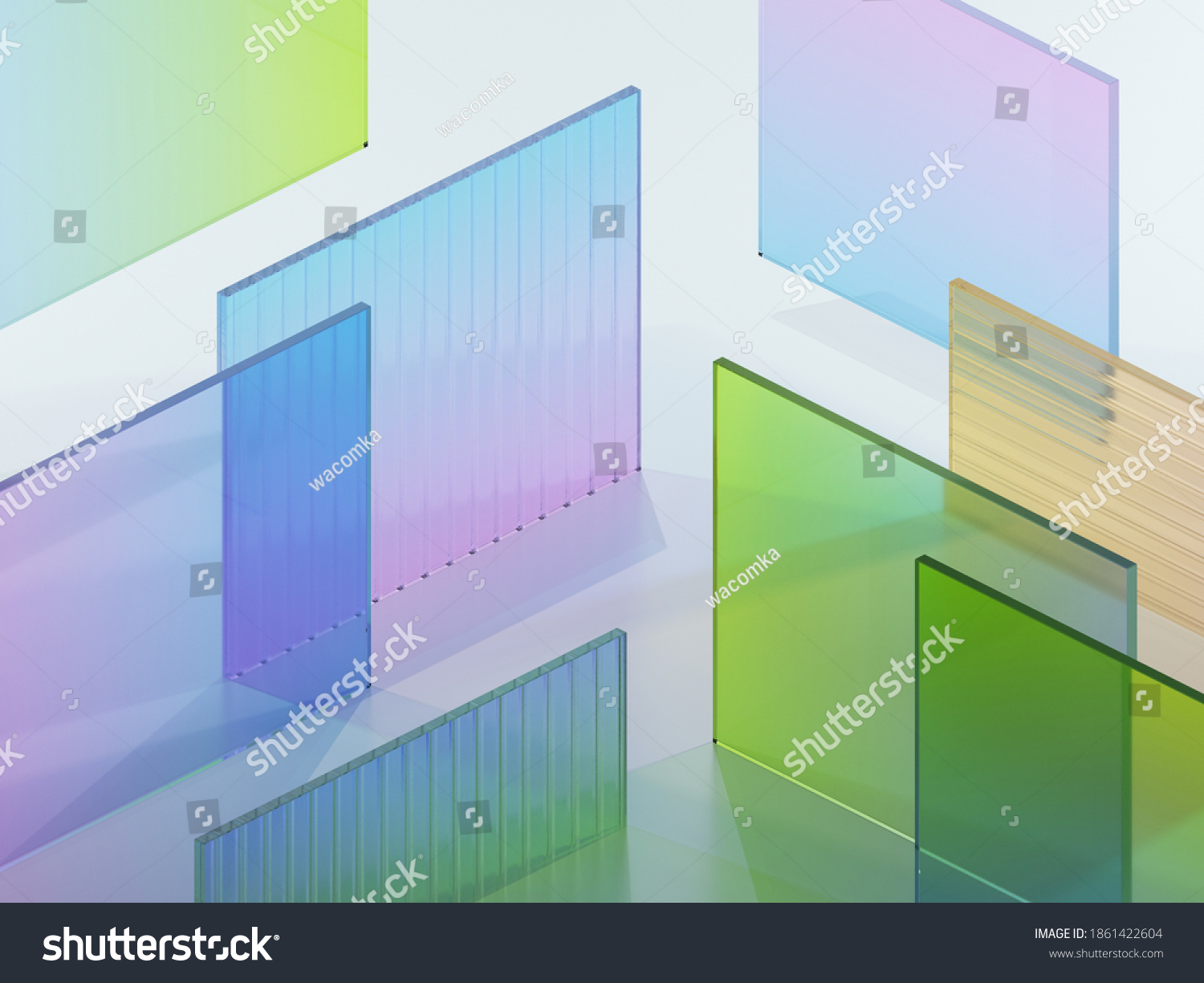 3d Render Abstract Geometric Background Colorful Stock Illustration ...