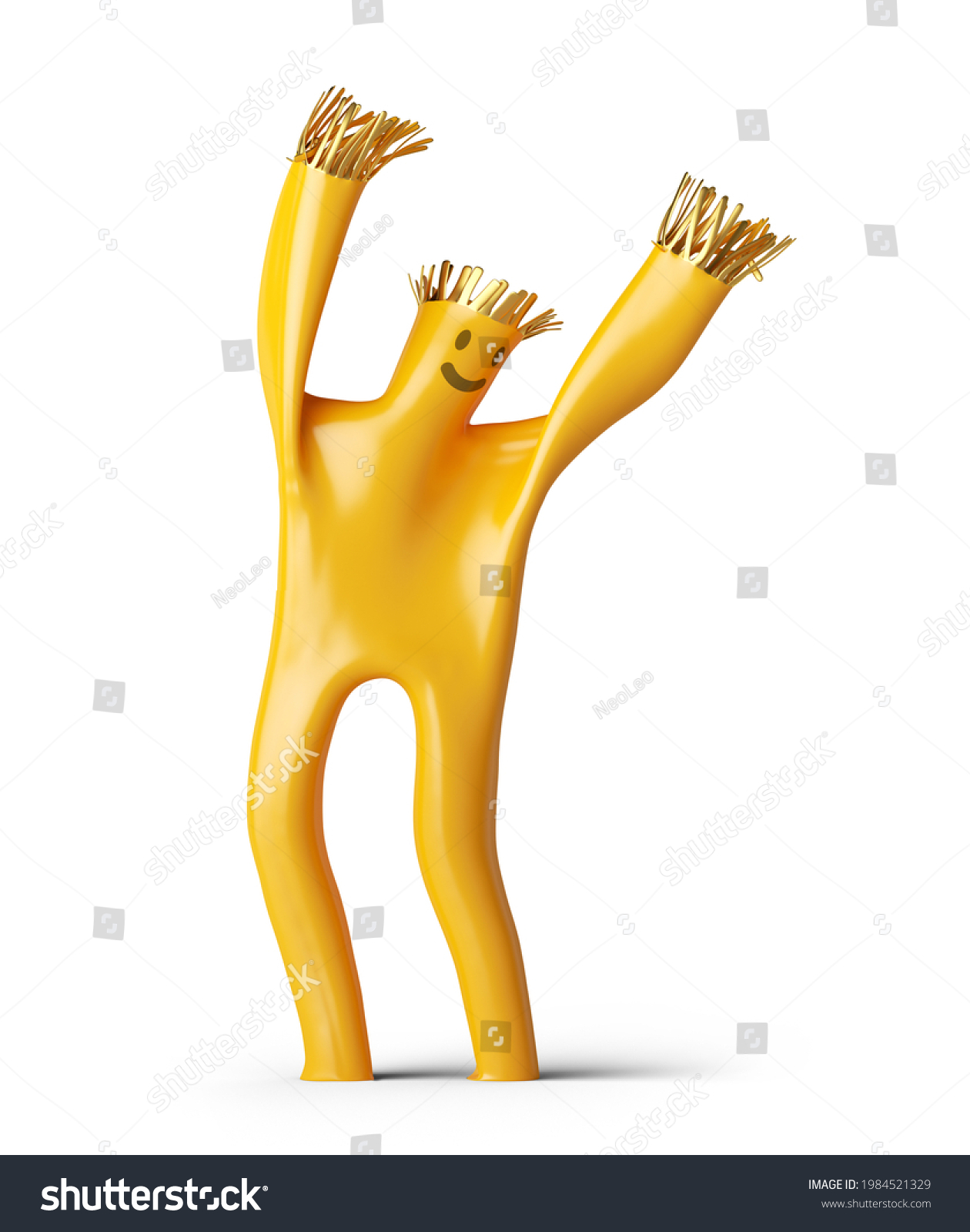 3d Render Abstract Yellow Guy Funny Stock Illustration 1984521329
