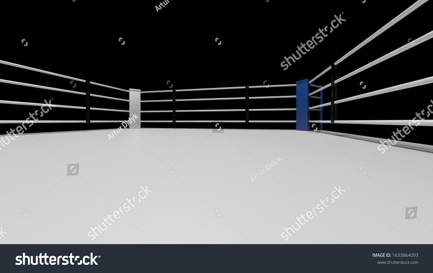 3d Render Boxing Ring On Black Stock Illustration 1633864093 | Shutterstock