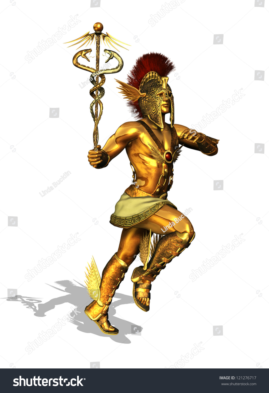 3d Render Depicting Greek God Mercury Stock Illustration 121276717 ...