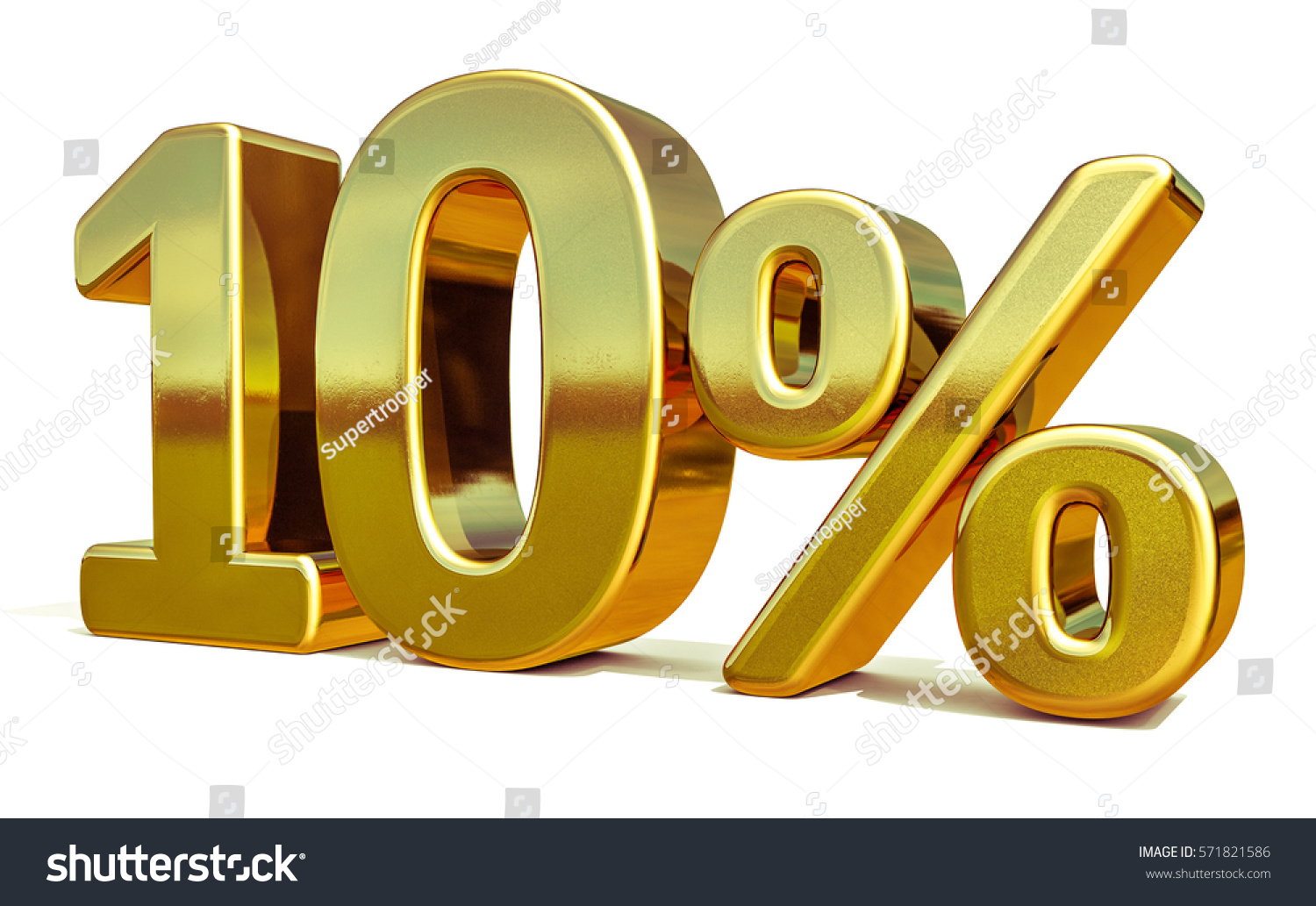 3d Render Gold 10 Percent Off Lager-illustration 571821586 - Shutterstock