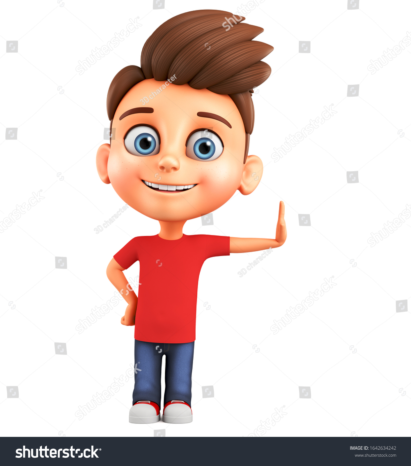 3d Render Illustration Cheerful Cartoon Character Stock Illustration ...