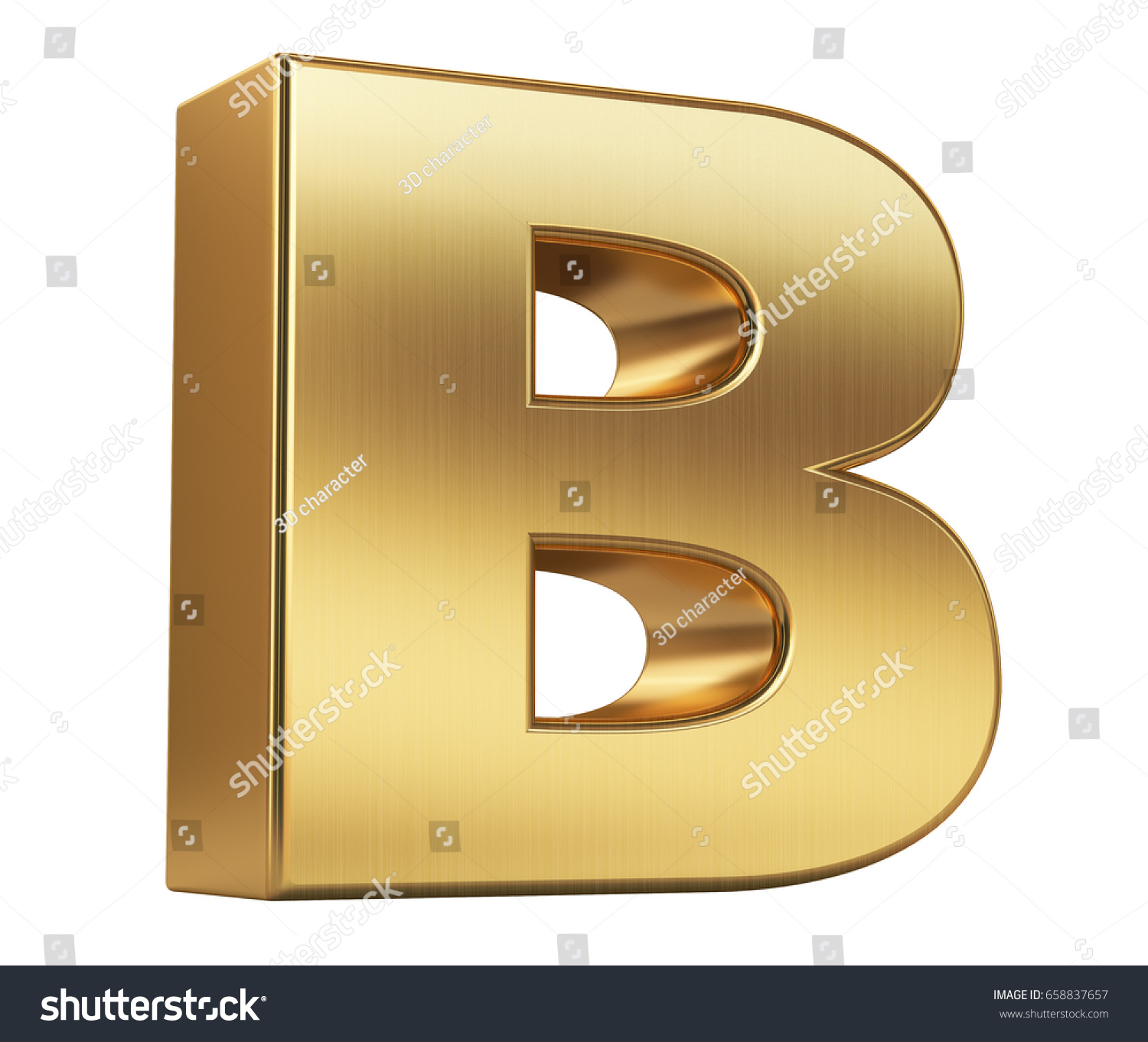 3d Render Illustration Gold Letter B Stock Illustration 658837657 ...