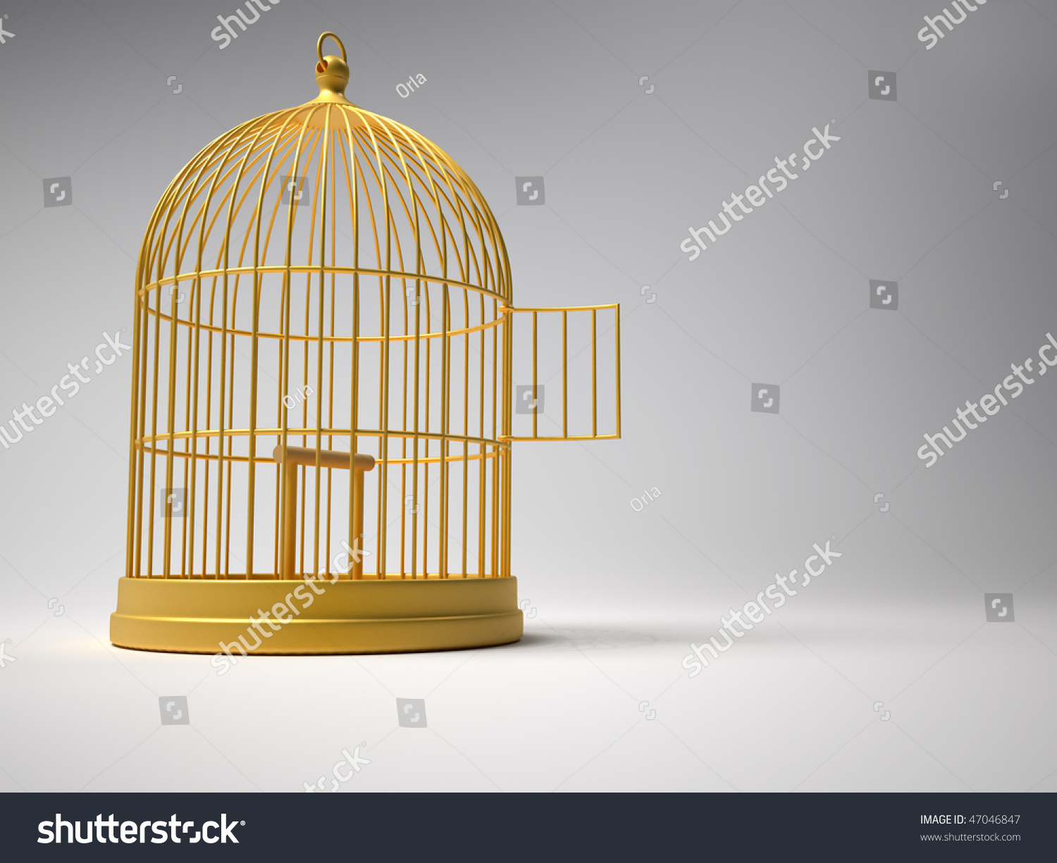 3d Render Illustration Of Golden Bird Cage - 47046847 : Shutterstock