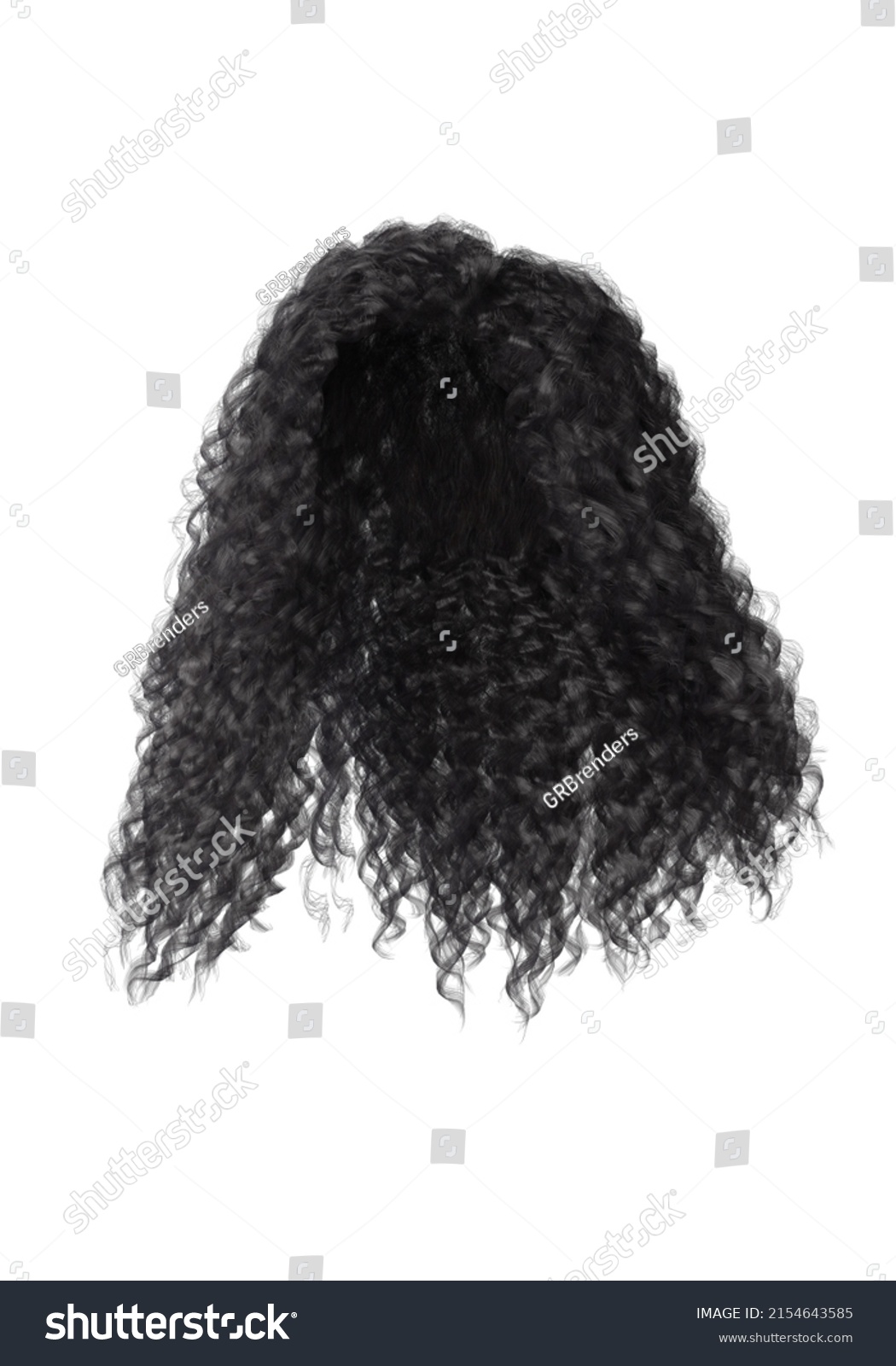 3d Render Isolated Curly Hair Stock Illustration 2154643585 | Shutterstock