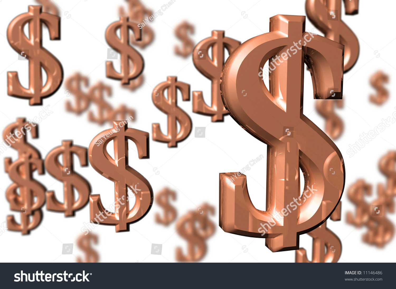 3d Render Money Dollar Signs ภาพประกอบสต็อก 11146486