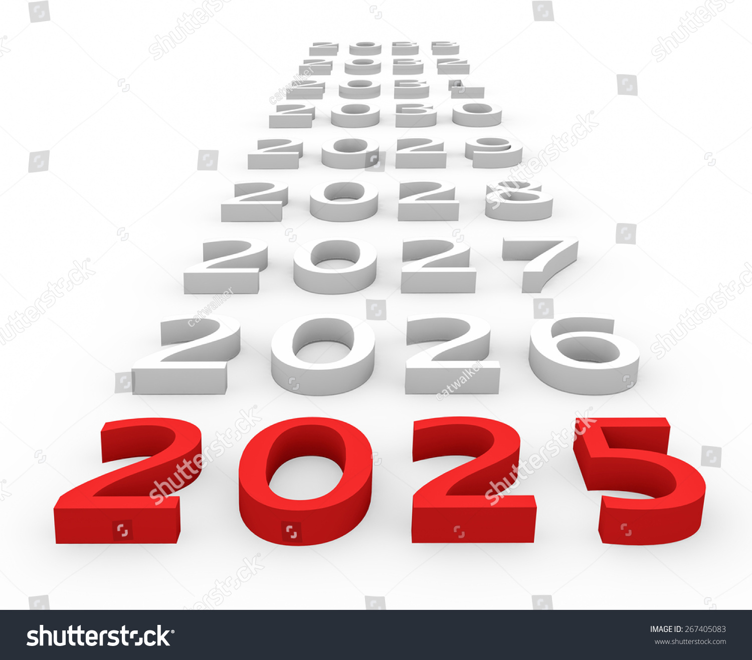 3d Render New Year 2025 Next Stock Illustration 267405083 Shutterstock