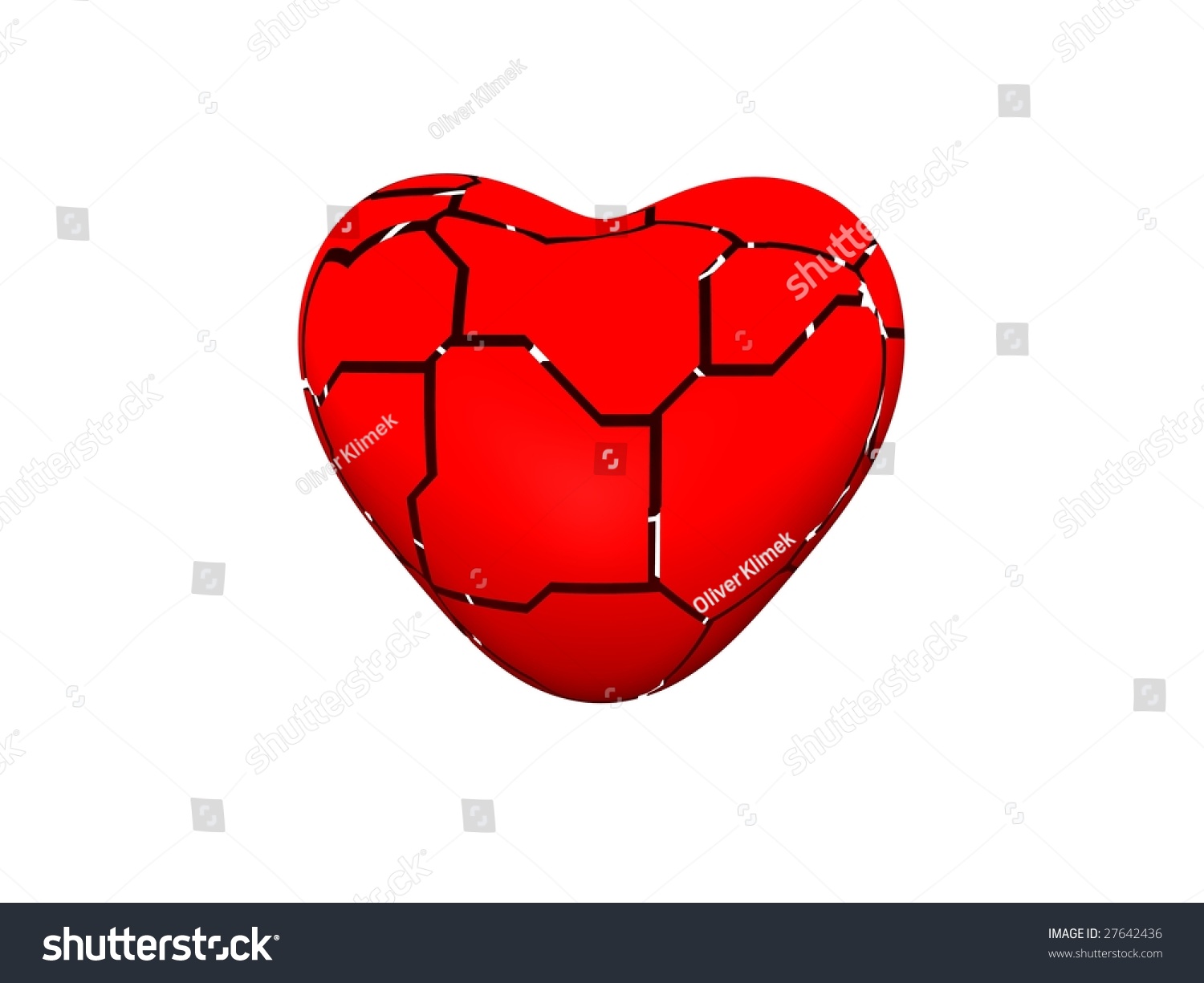 3d Render Of A Broken Heart Stock Photo 27642436 : Shutterstock