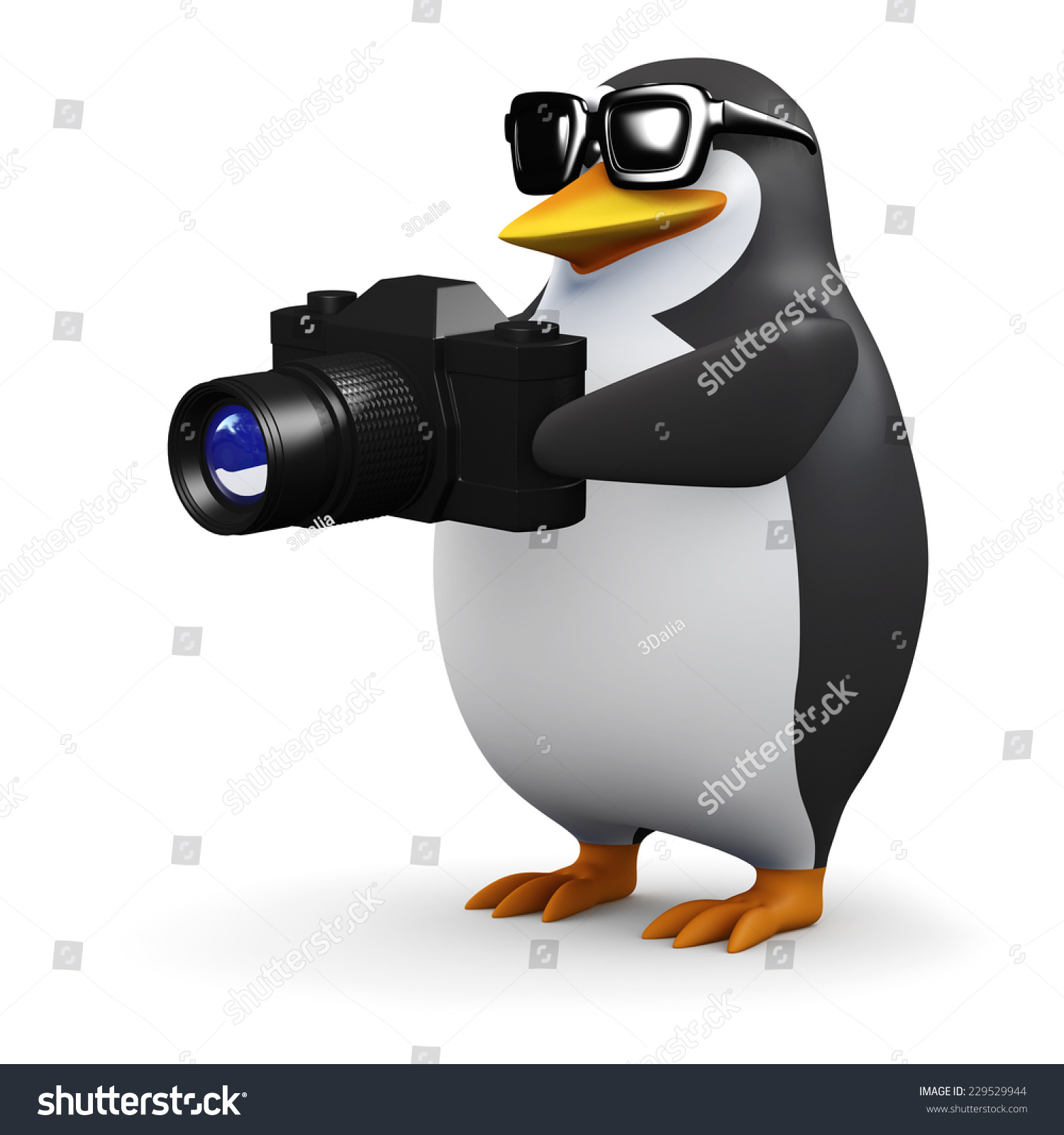 3d Render Penguin Using Camera Stock Illustration 229529944 - Shutterstock