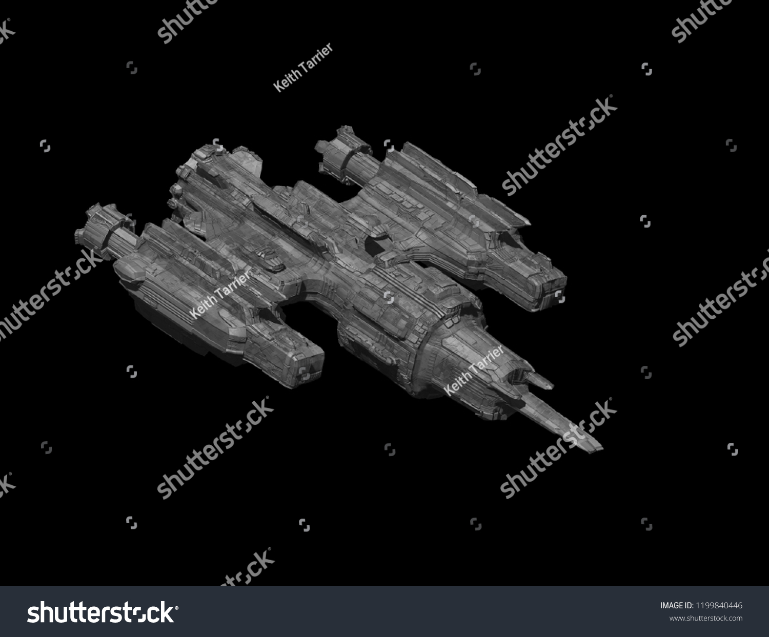 3d Render Futuristic Spaceship Original Design Stock Illustration
