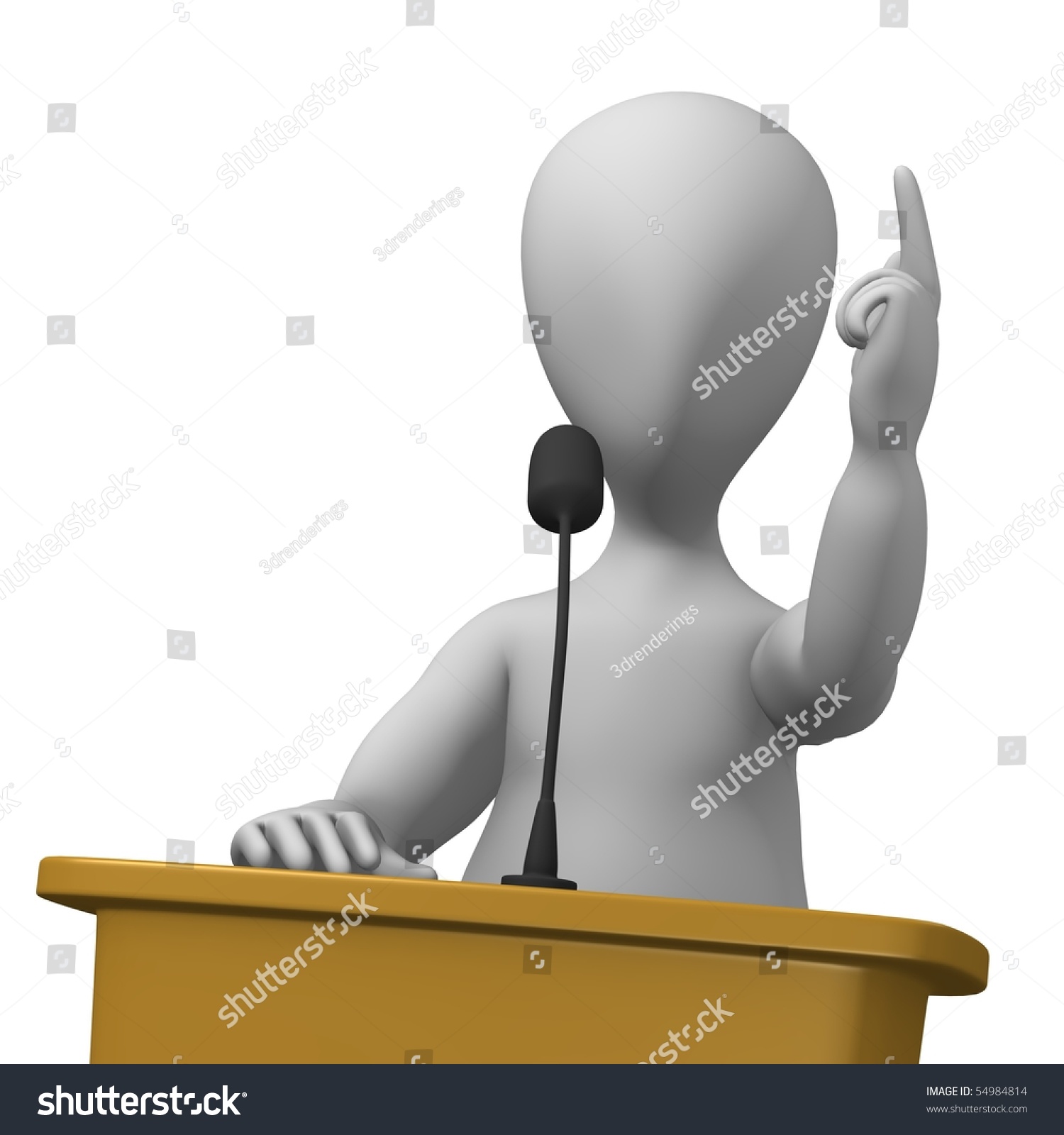 3d Render Of Cartoon Character With Podium Stock Photo 54984814 ...