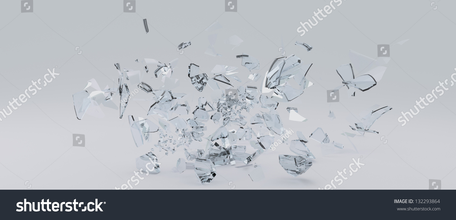 3d Render Of Glass Shards Scattered Across The Surface Stock Photo ...