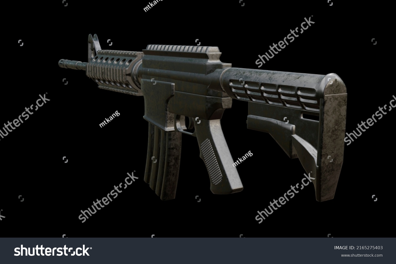 3d Render Isolated Assault Rifle M4 Stock Illustration 2165275403 Shutterstock