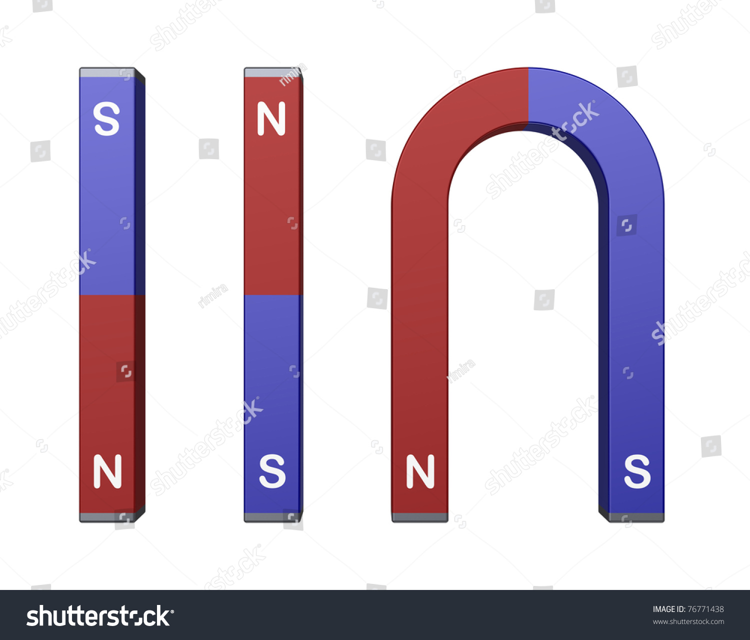 3d Render Of Magnets Of Two Kinds On A White Background Stock Photo ...