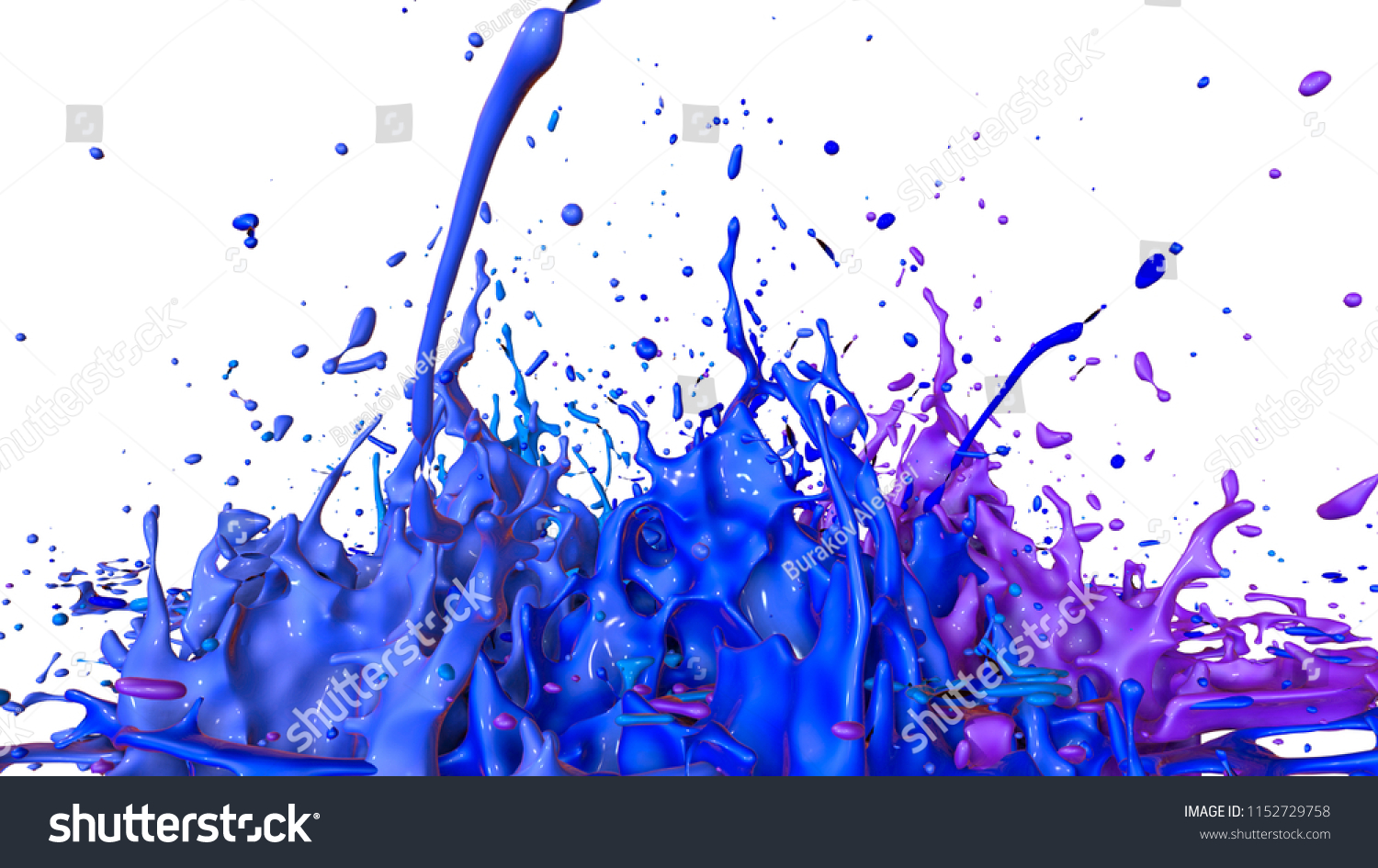 3d Render Paint Splashes Isolated On Stock Illustration 1152729758 ...