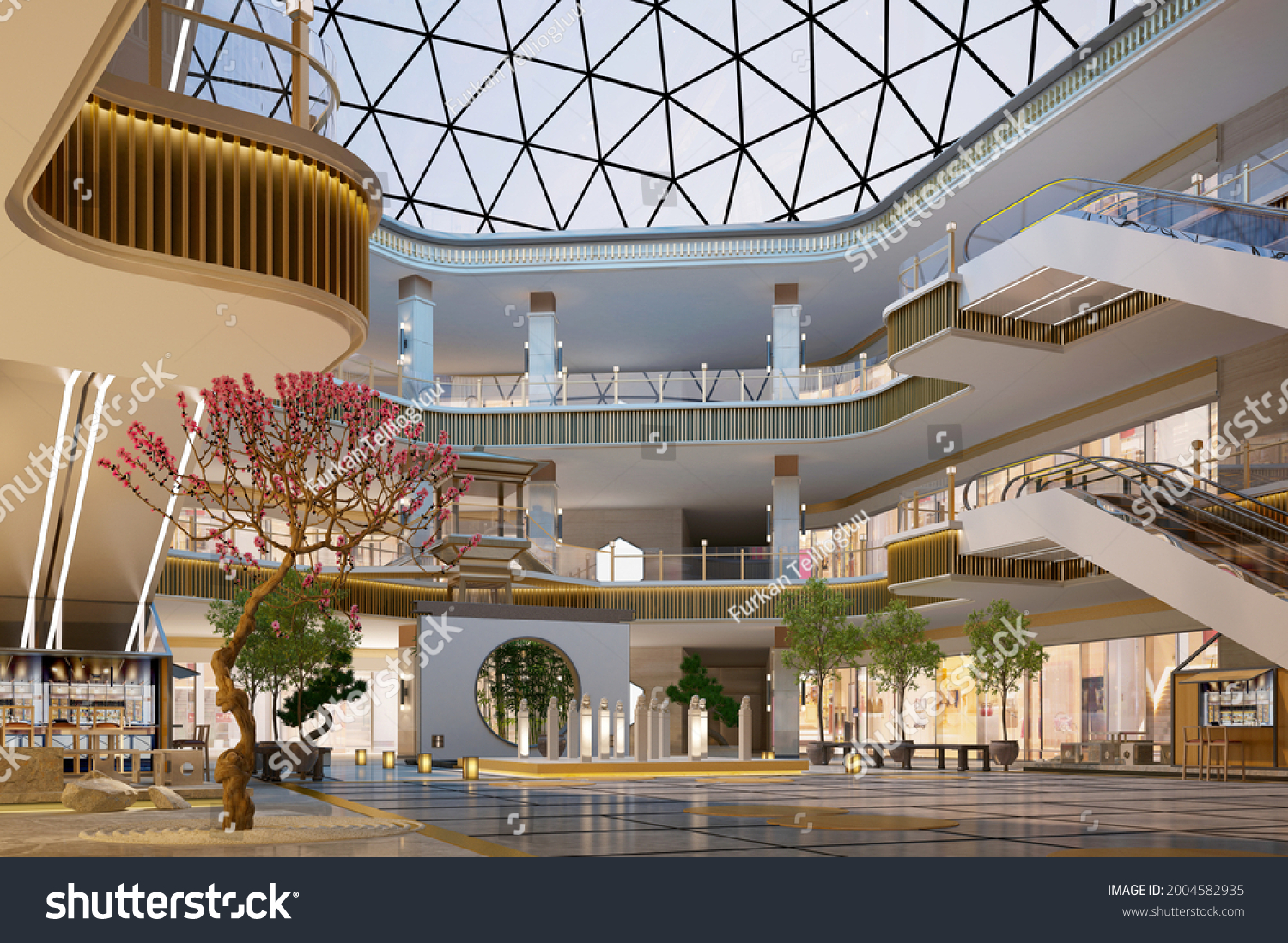 282 510 Retail Architecture Images Stock Photos Vectors Shutterstock   Stock Photo  D Render Of Shopping Center 2004582935 