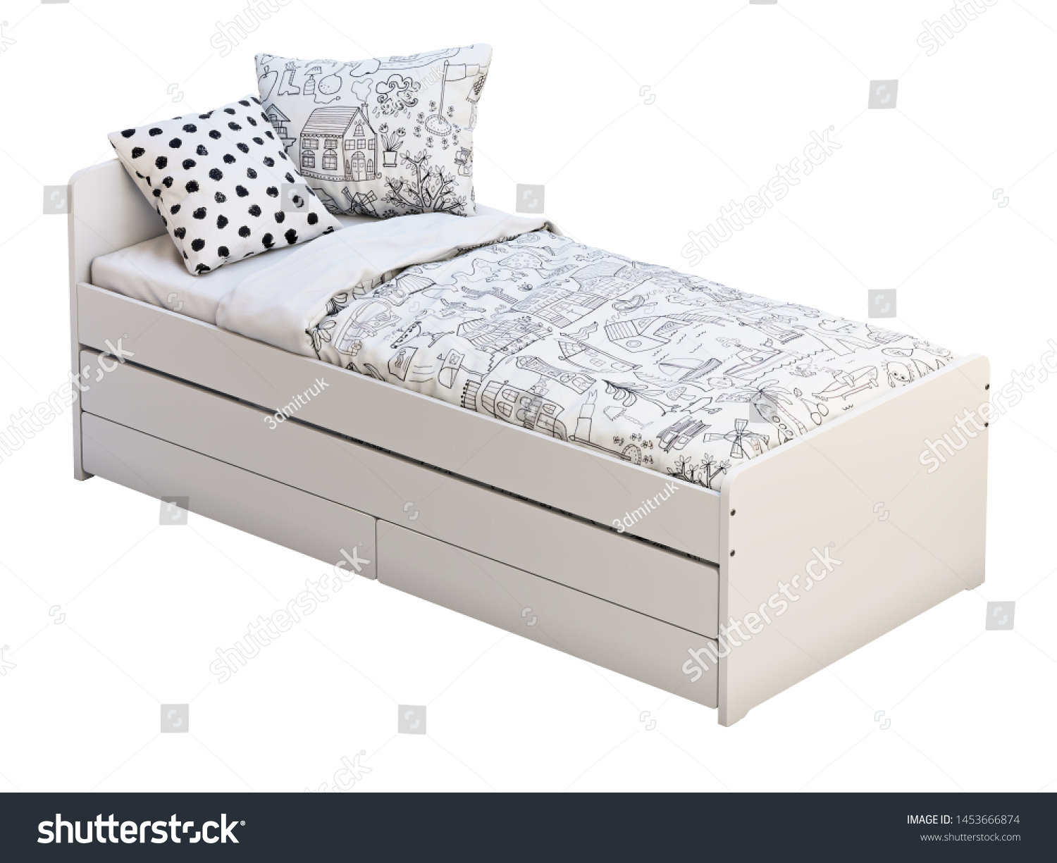 childrens white single bed frame