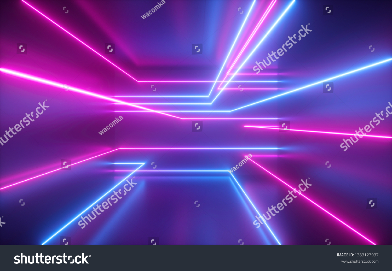 3d Render Pink Blue Neon Lines Stock Illustration 1383127937 | Shutterstock