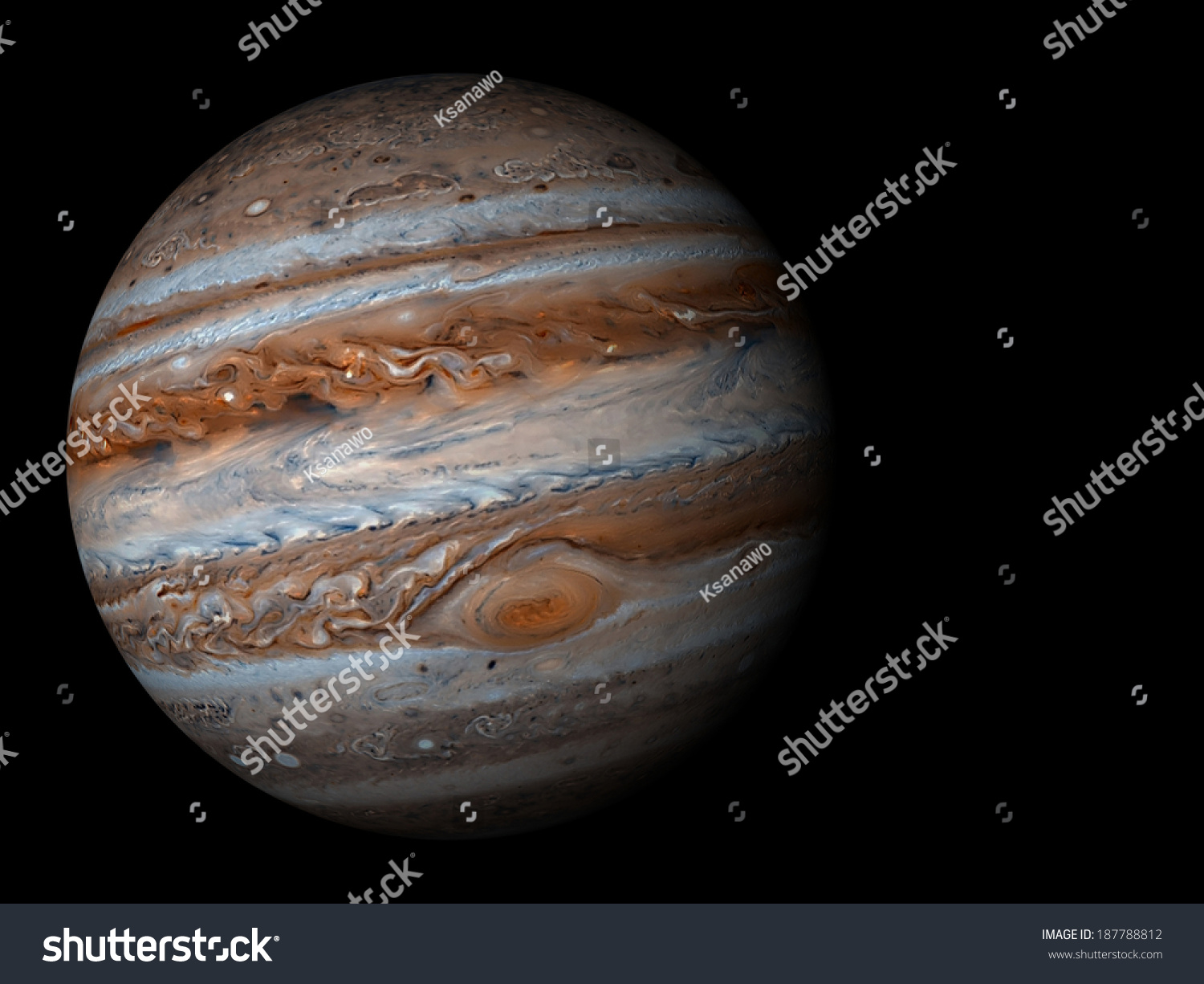 3d Render The Planet Jupiter On A Black Background, High Resolution ...