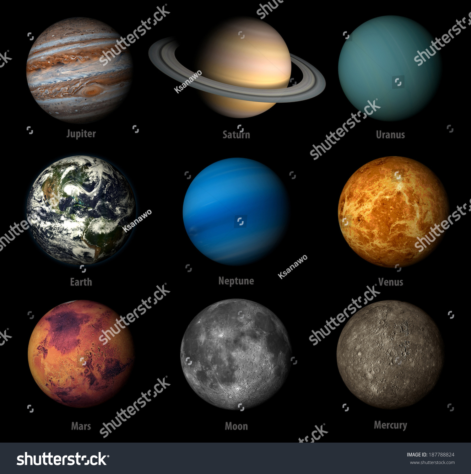 3d Render Planets Solar System On Stock Illustration 187788824 ...
