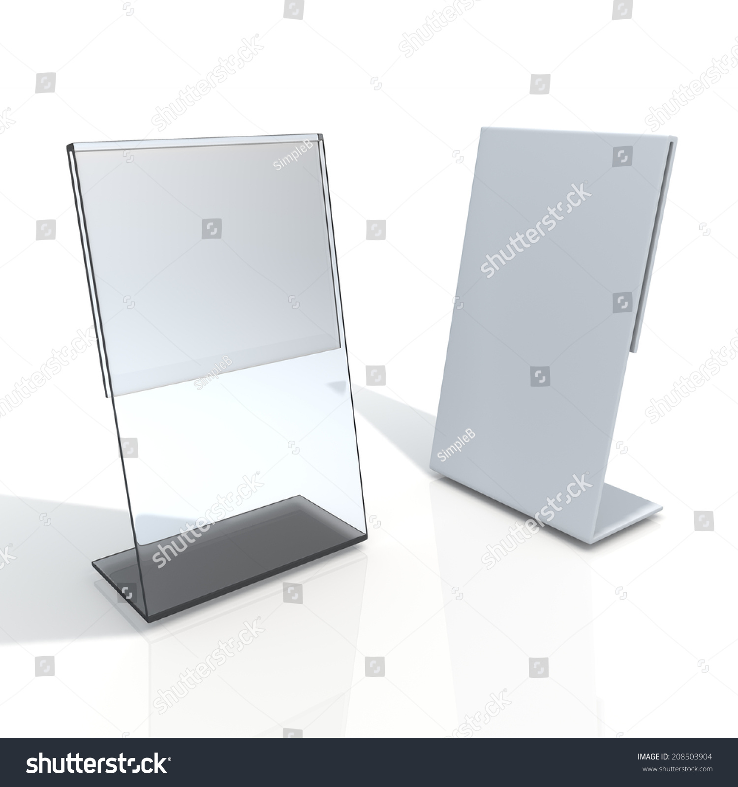 3d Render Transparent Acrylic Table Stand Stock Illustration 208503904 ...