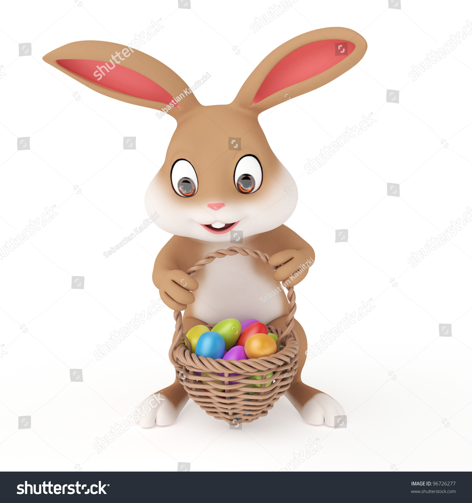 3d Rendered Illustration Of A Cute Easter Bunny - 96726277 : Shutterstock