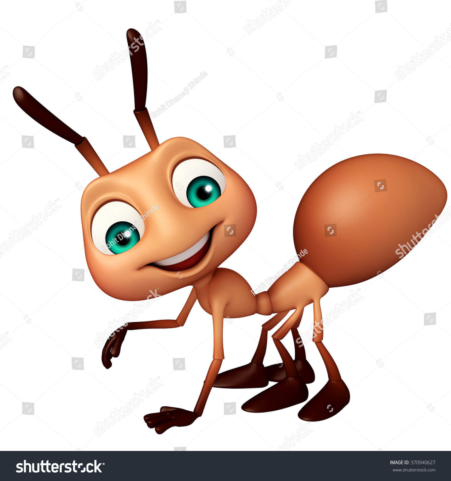 3d Rendered Illustration Of Ant Funny Cartoon Character - 370940627 ...