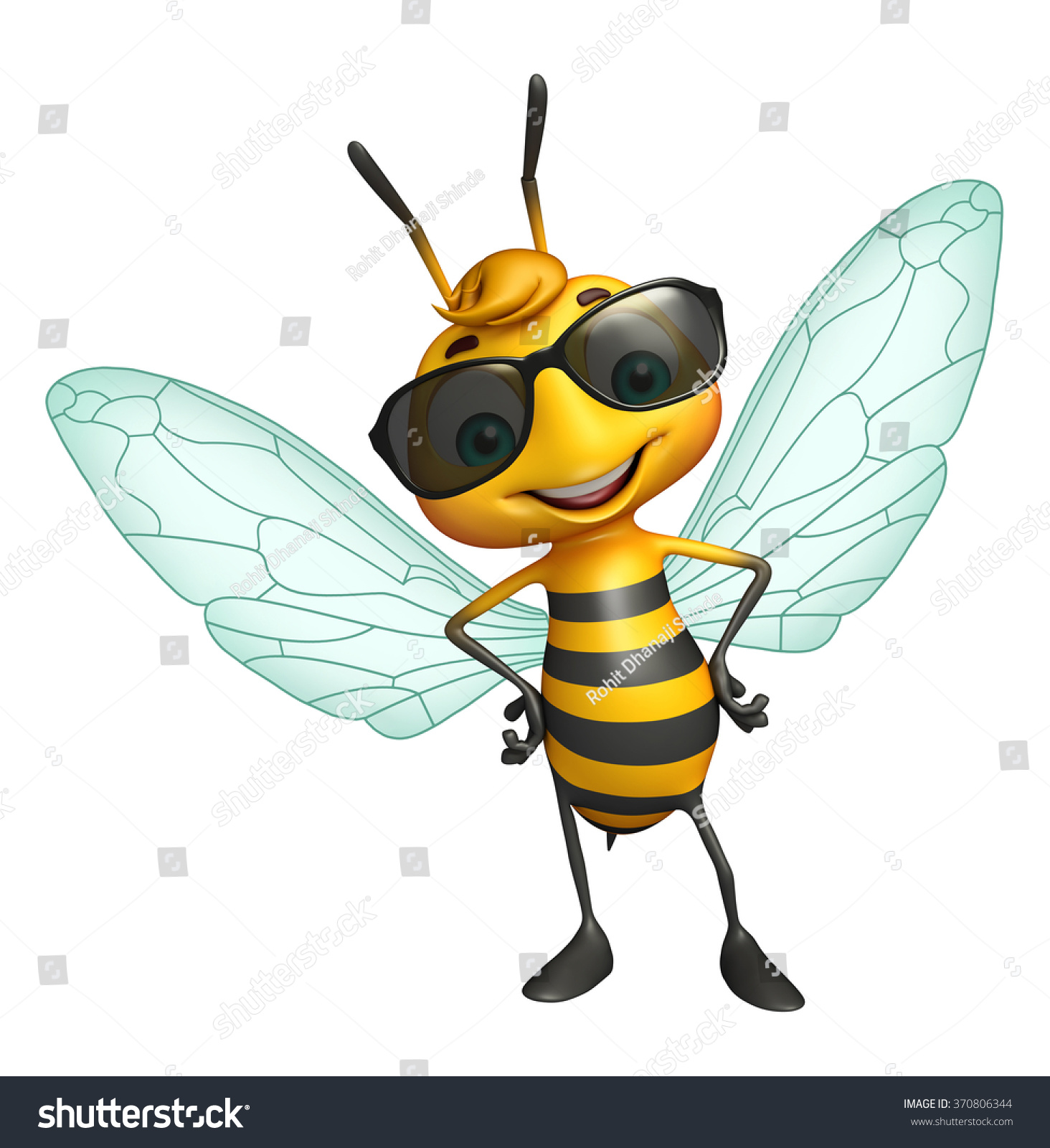 3d Rendered Illustration Bee Cartoon Character Stock Illustration ...