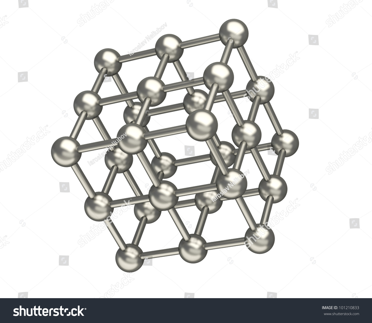 3d Rendered Silver Glossy Molecules Structure Isolated On White ...
