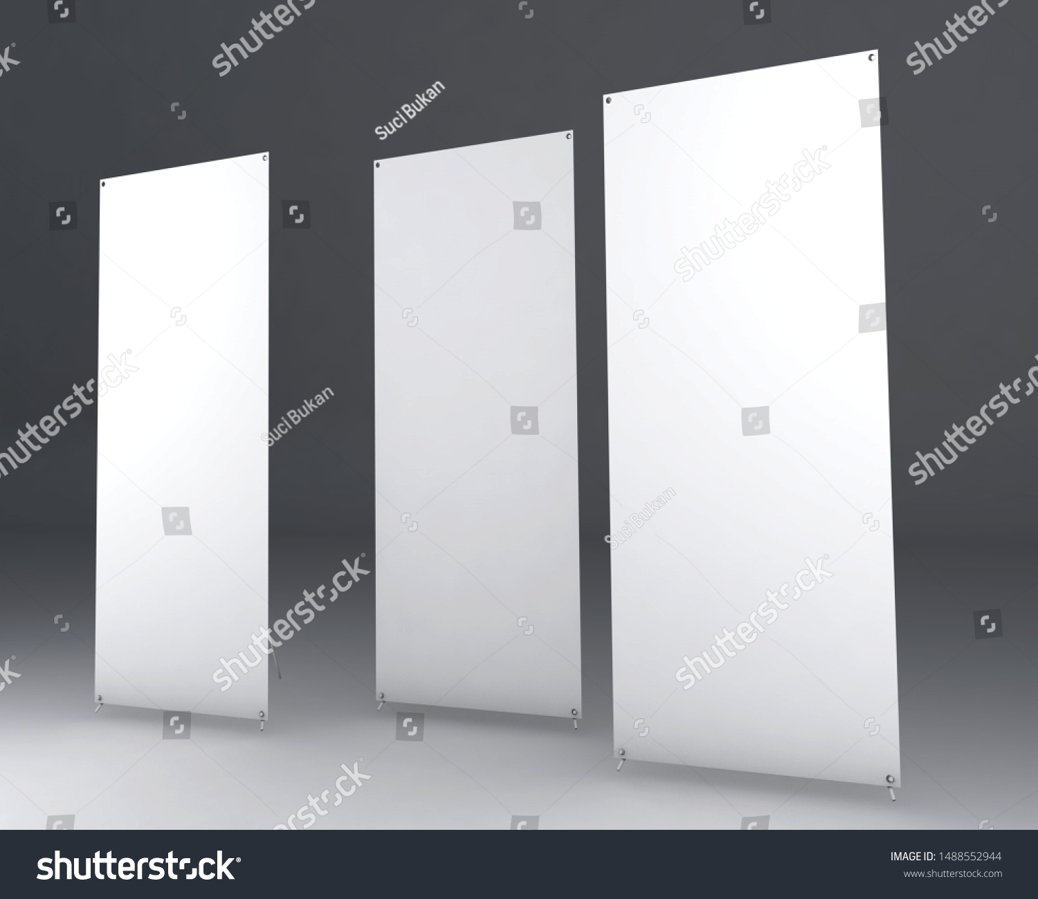 Download 3d Rendered X Banner Mockup Three Stock Illustration 1488552944 PSD Mockup Templates