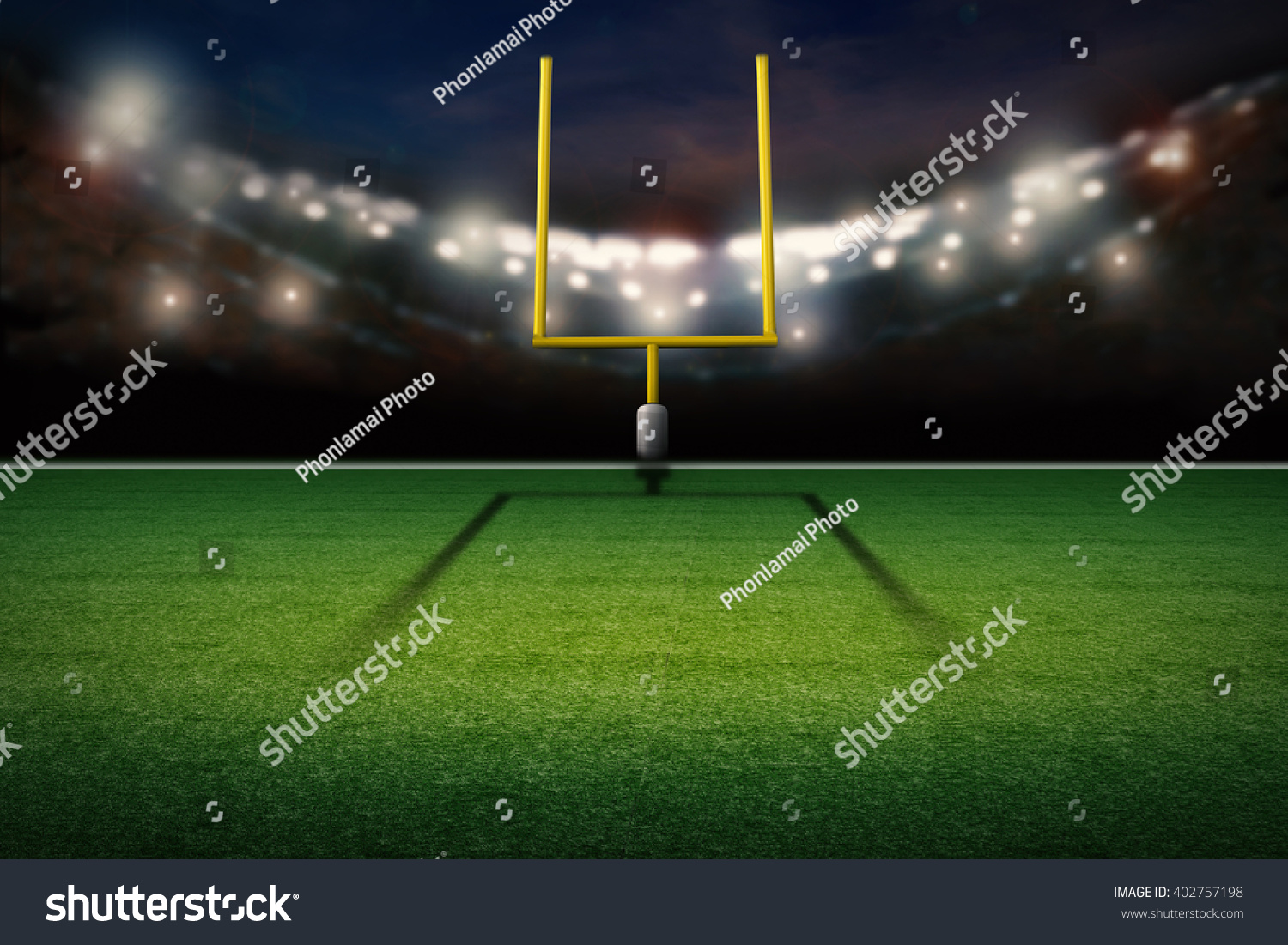3 D Rendering American Football Field Goal Stock Illustration