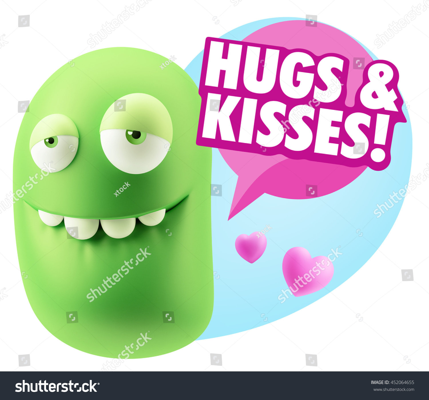 3d Rendering Biting Lip Emoticon Face Stock Illustration 452064655