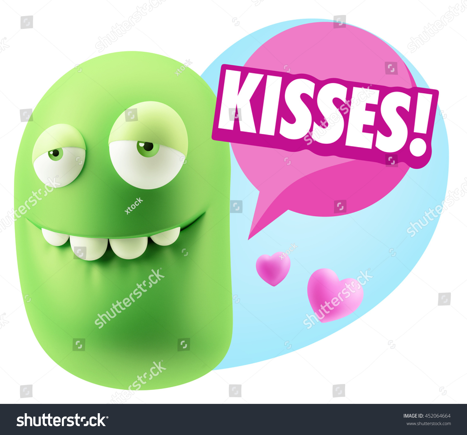 3d Rendering Biting Lip Emoticon Face стоковая иллюстрация 452064664 Shutterstock 