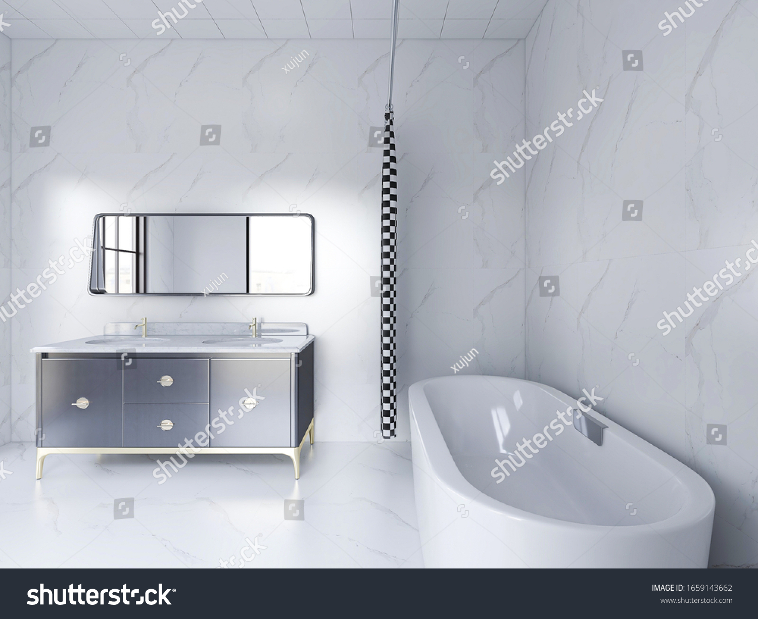 3d Renderingclean Modern Residential Bathroom Toilet Stock Illustration ...