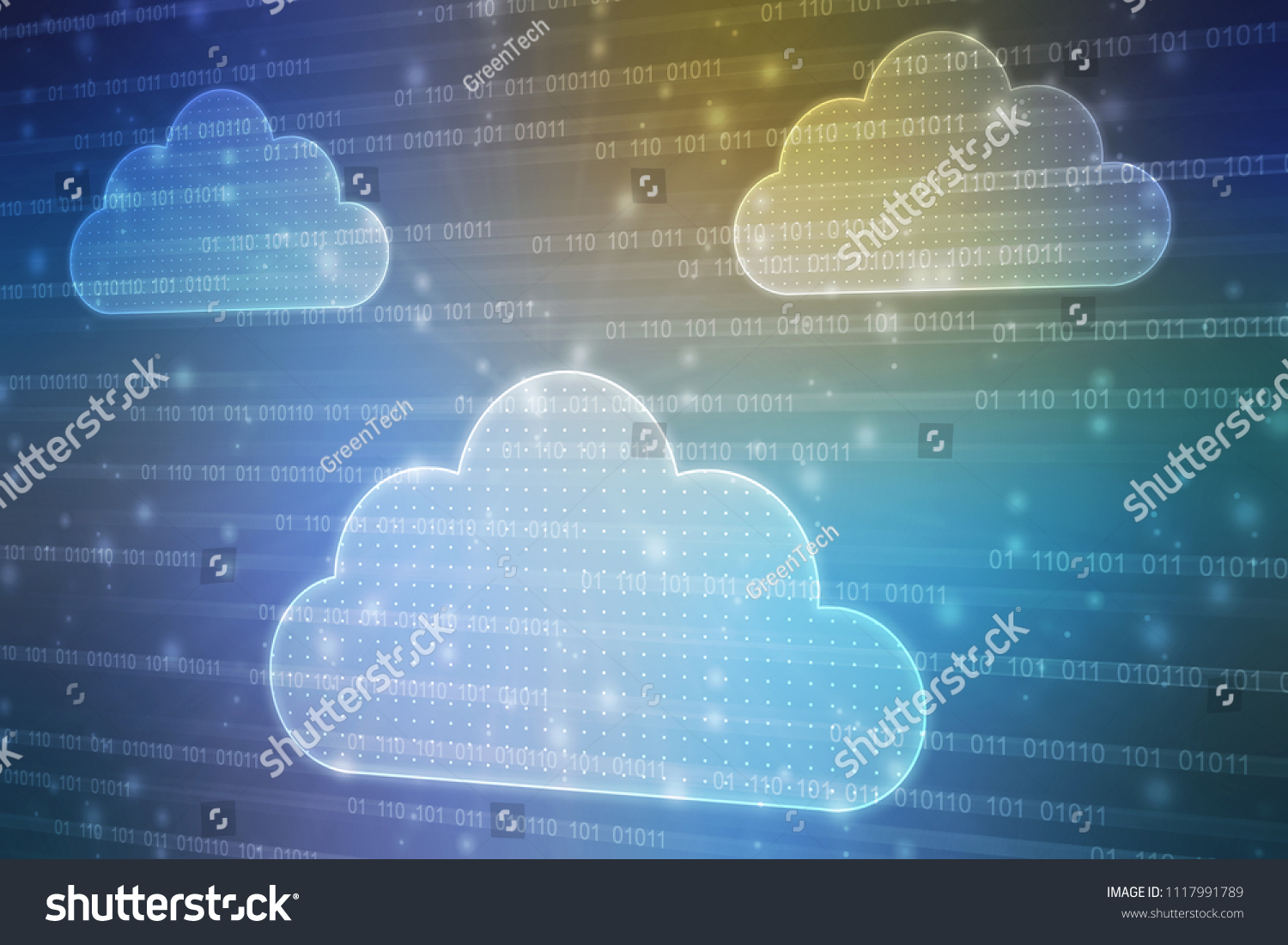 2d Rendering Cloud Computing Cloud Computing Stock Illustration