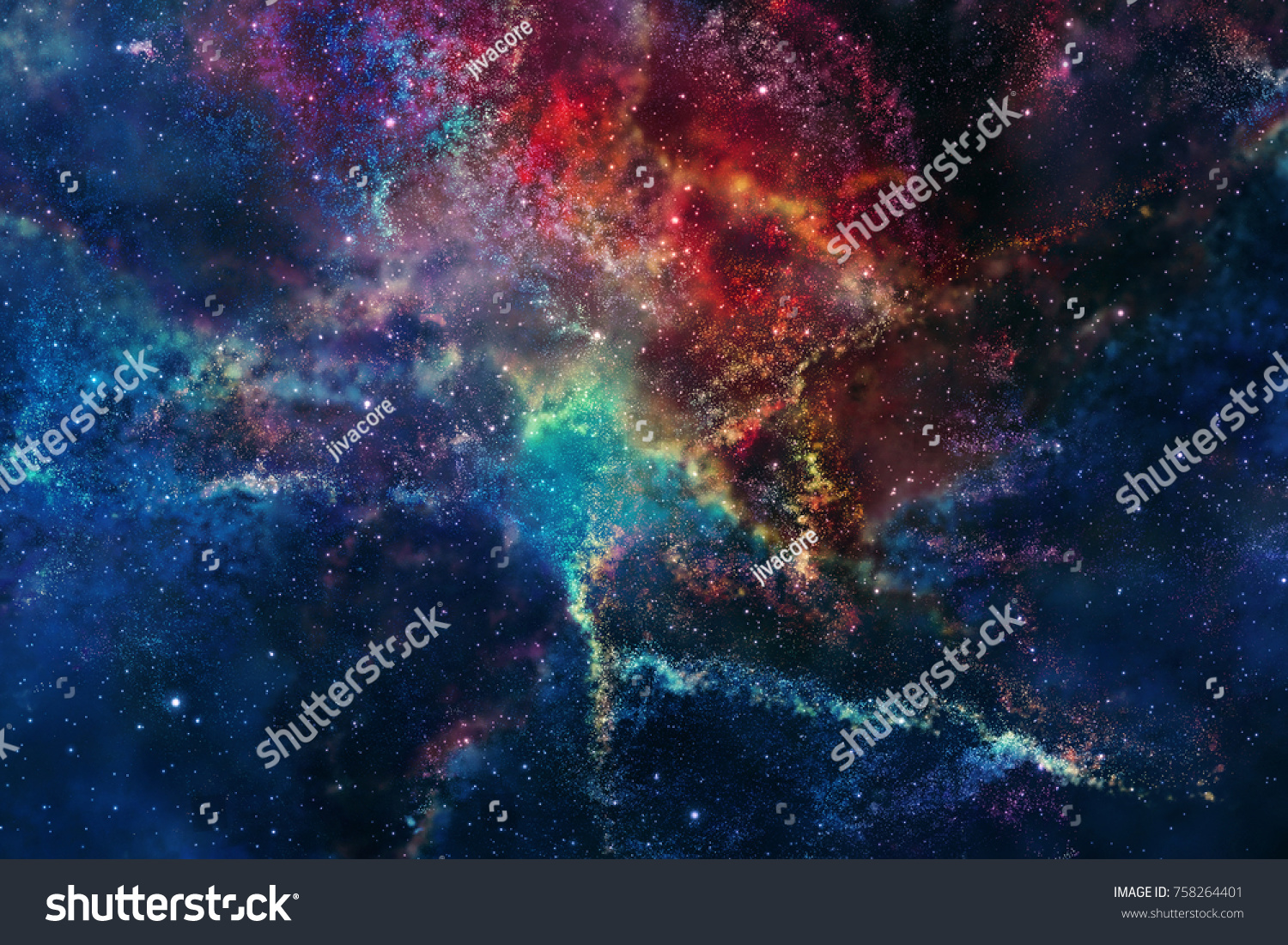 3d Renderingcolorful Galaxy Space Beauty Universe Stock Illustration 