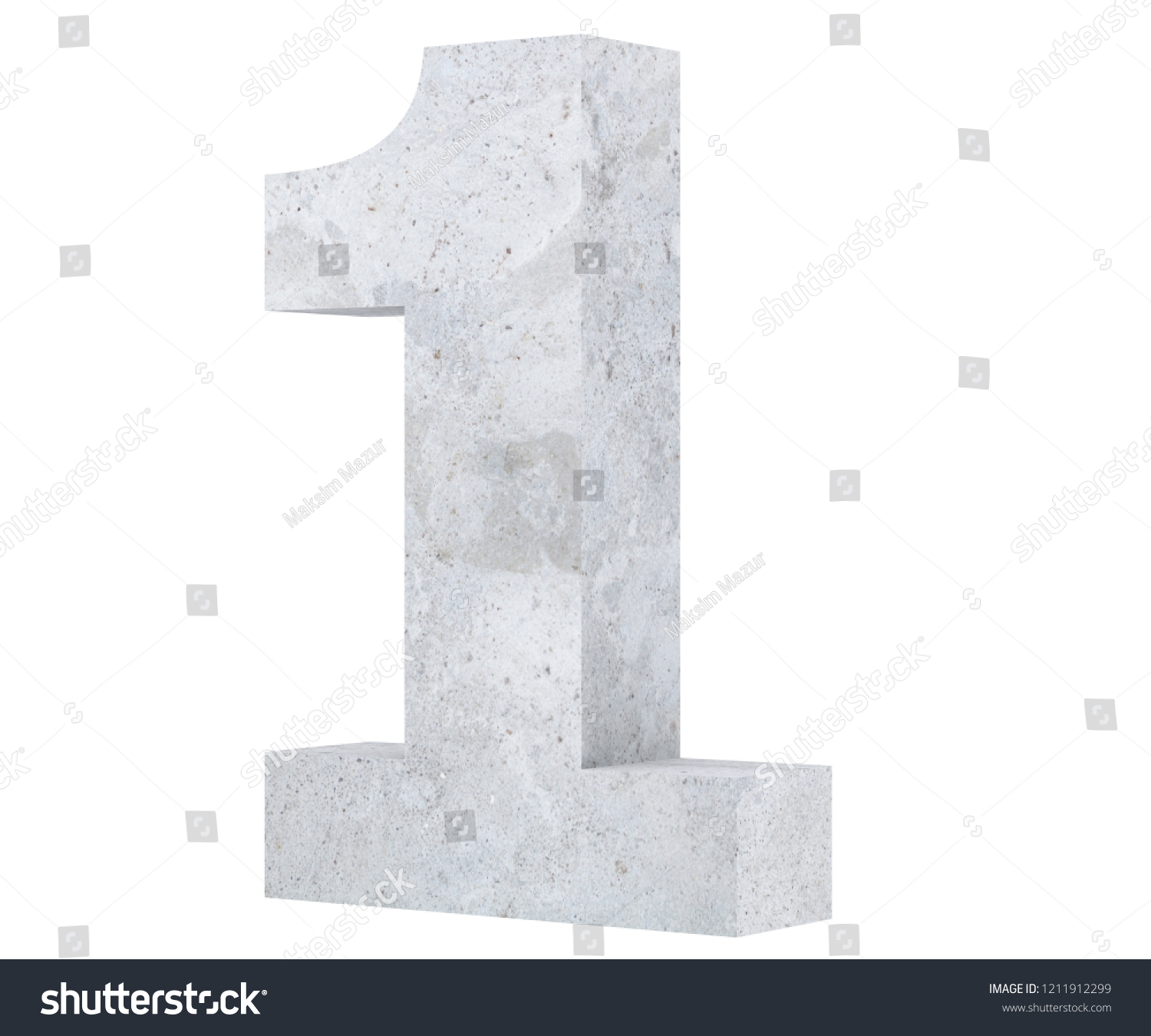 3d Rendering Concrete Number 1 One 스톡 일러스트 1211912299 | Shutterstock