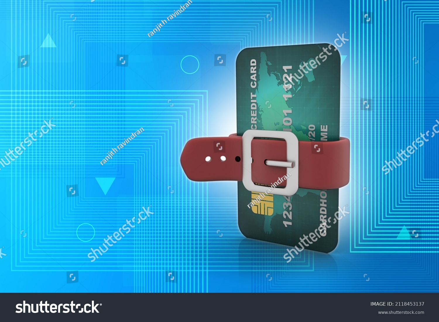 3d-rendering-credit-debit-card-put-stock-illustration-2118453137