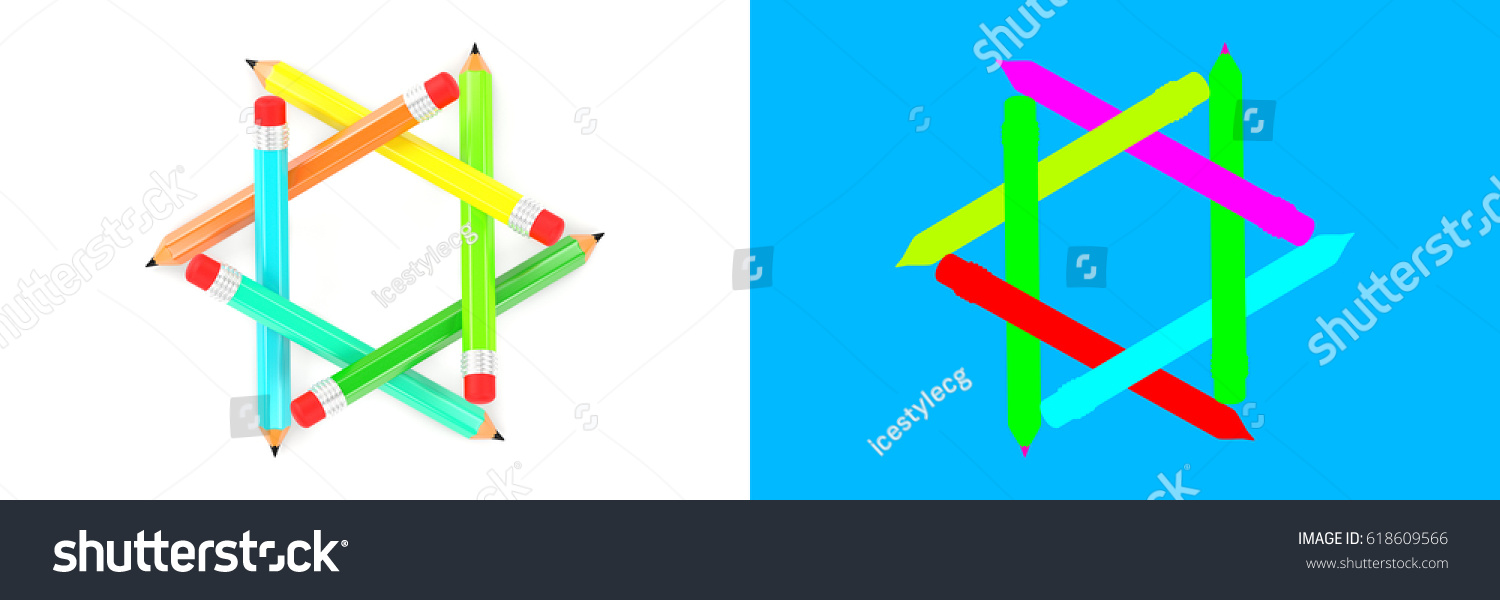 3 d rendering educational infographic design pencil stock
