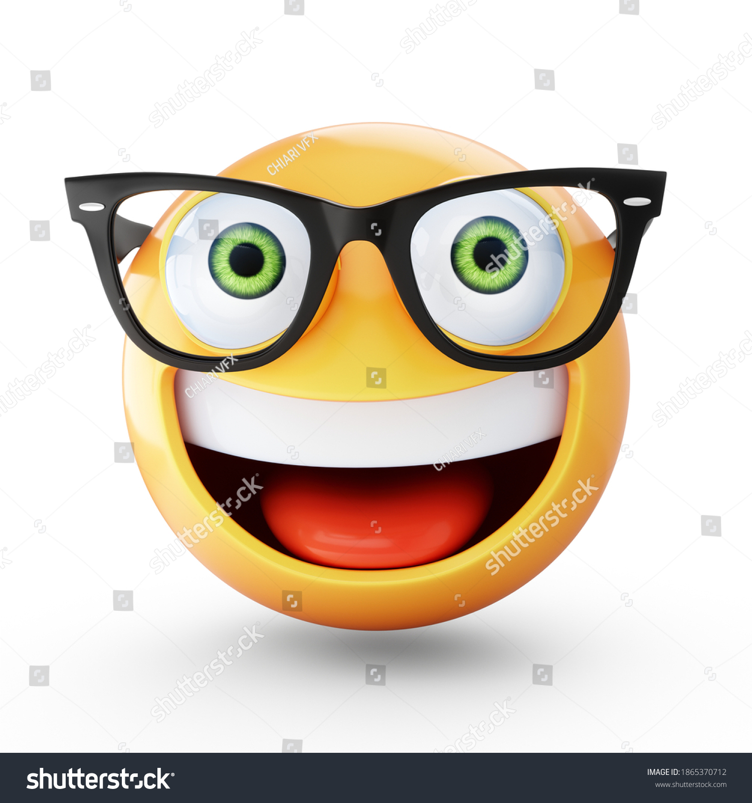 3d Rendering Emoji Glasses Isolated On Stock Illustration 1865370712 ...