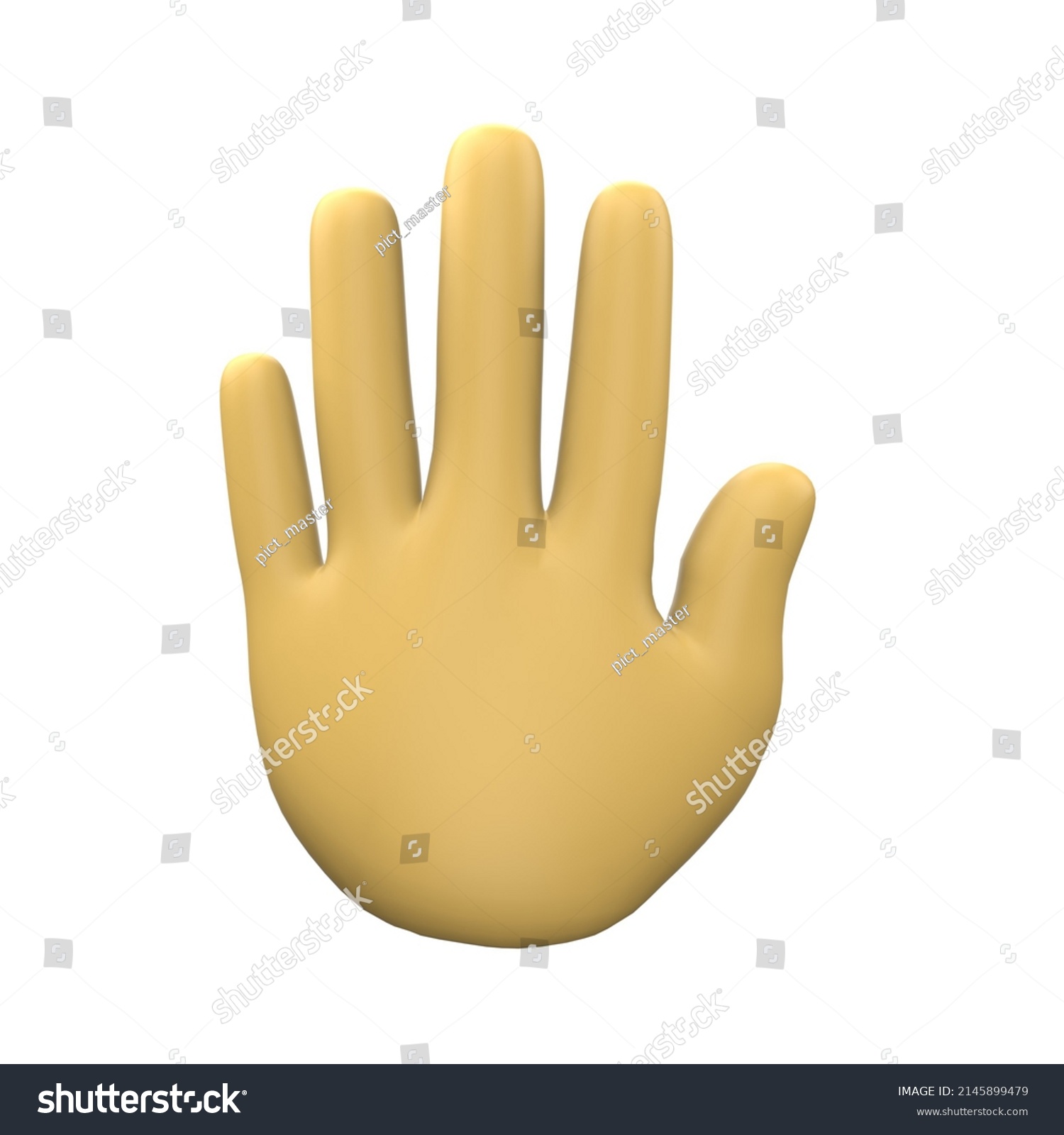 3d Rendering Hands Raised Right Hand Stock Illustration 2145899479 ...